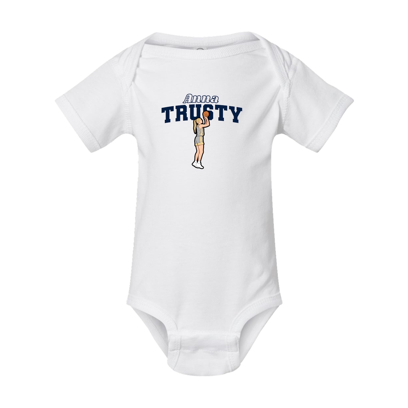 Baby Onesie — Name Arch in White