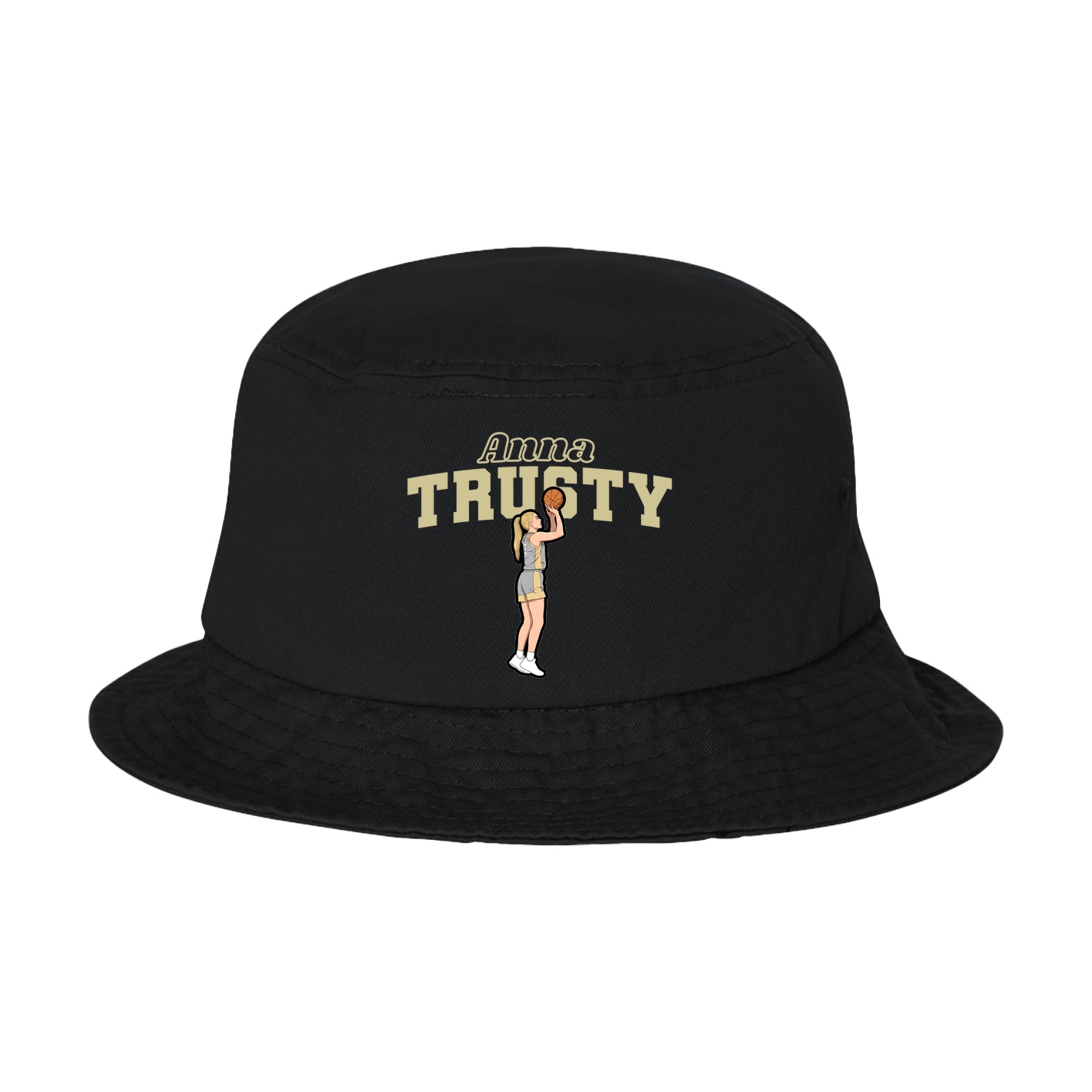 Bucket Cap — Name Arch in Black