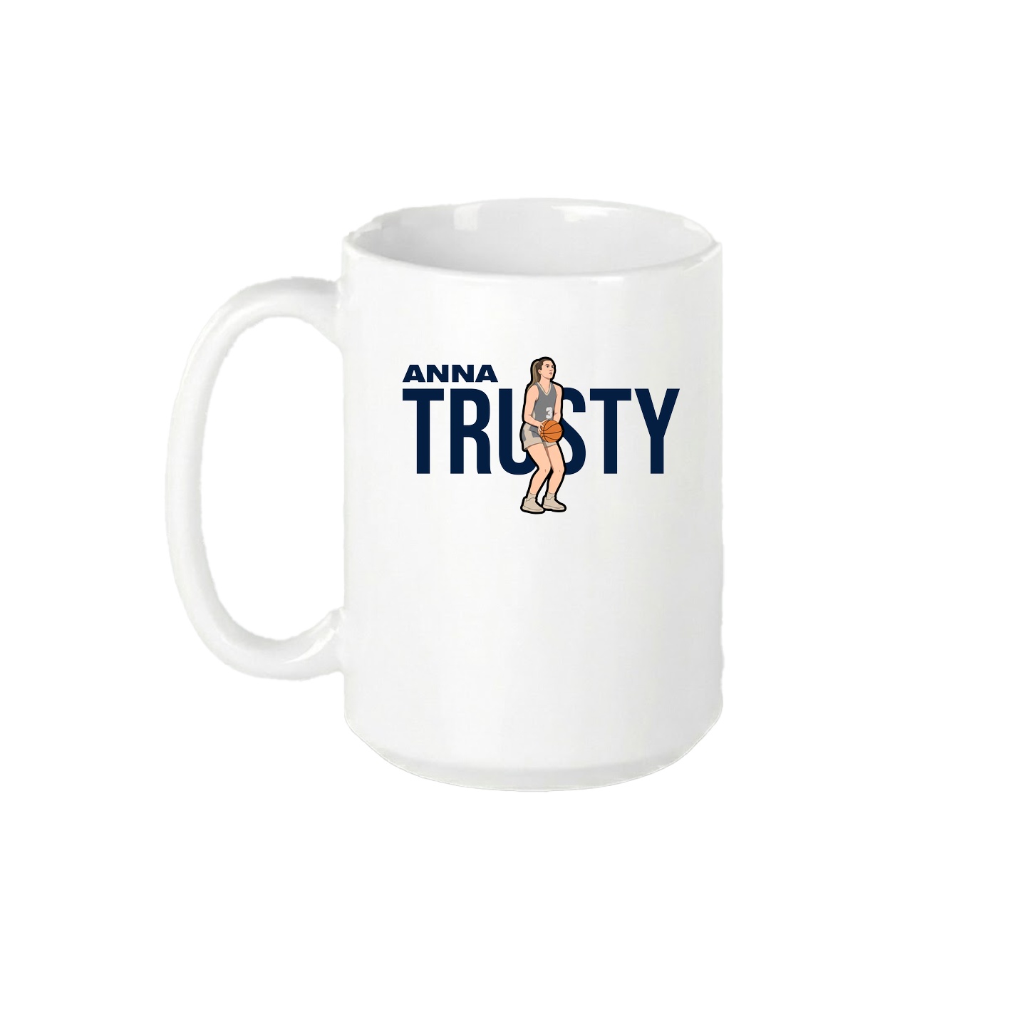 15oz Coffee Mug — Player Name in White