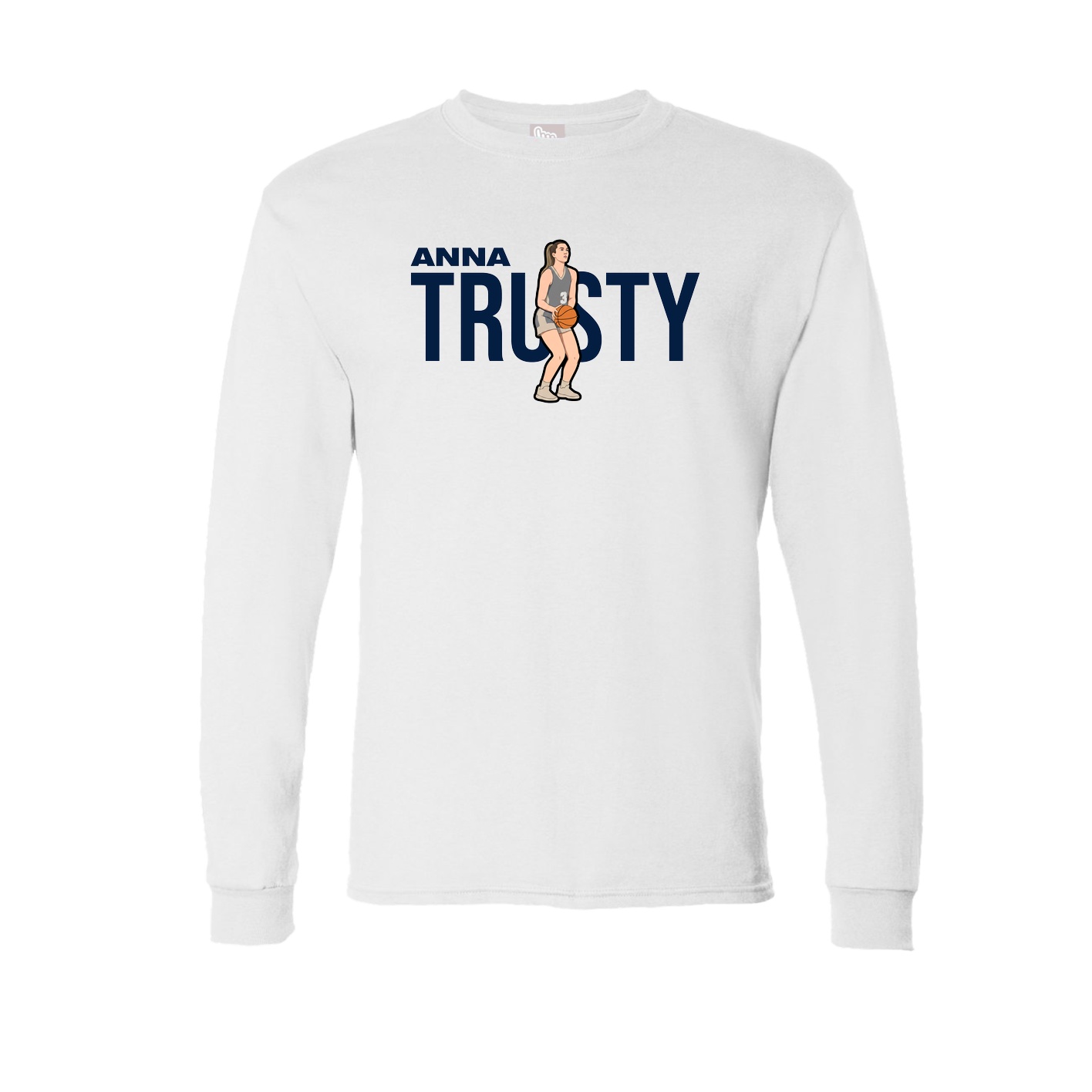 Long Sleeve Tee — Player Name in White