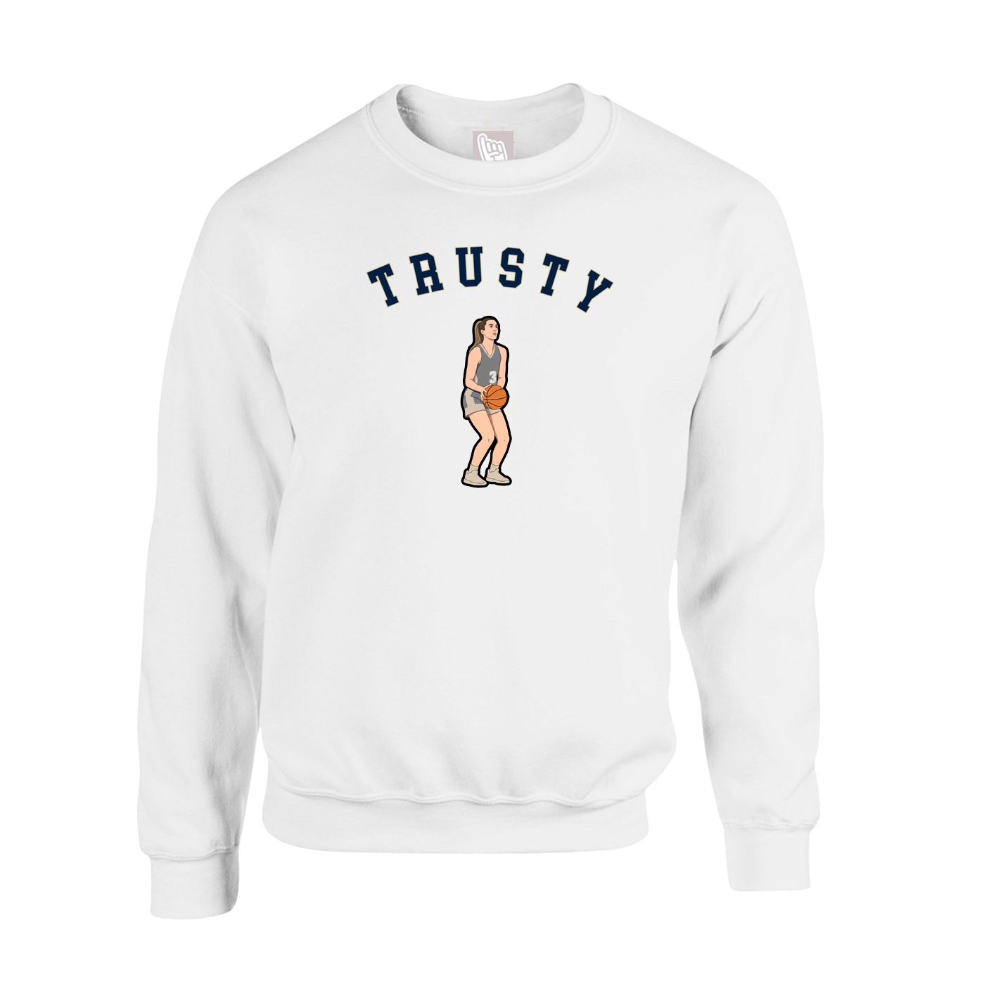 Fleece Crew — Shirsey Arch in White