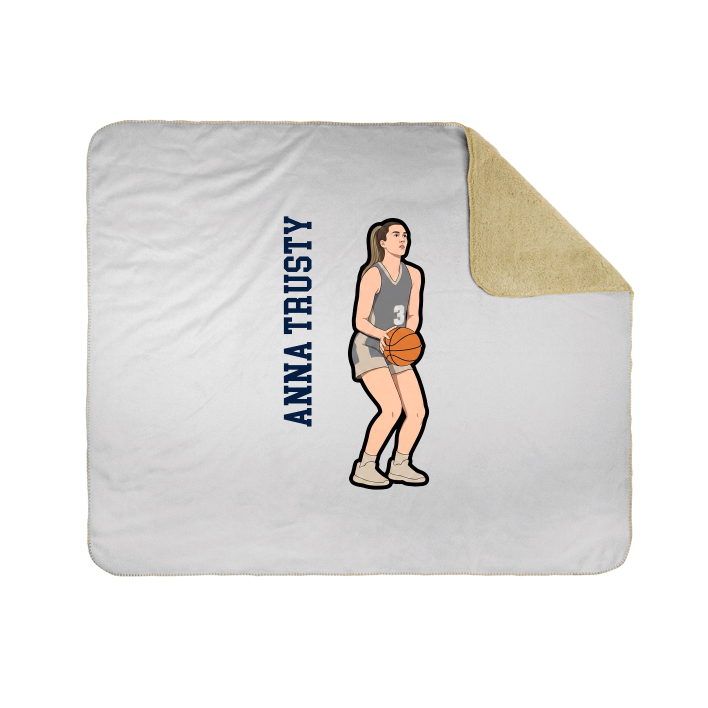 Throw Blanket — Name Vertical in White