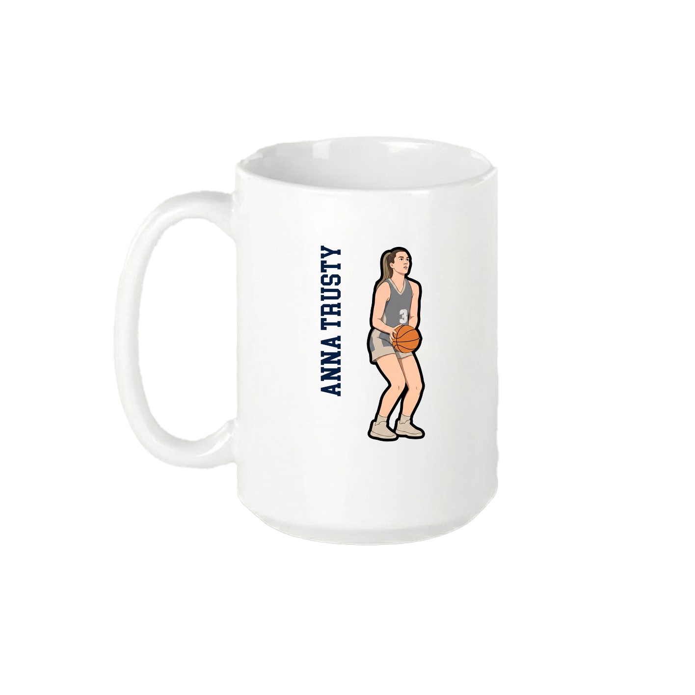 15oz Coffee Mug — Name Vertical in White