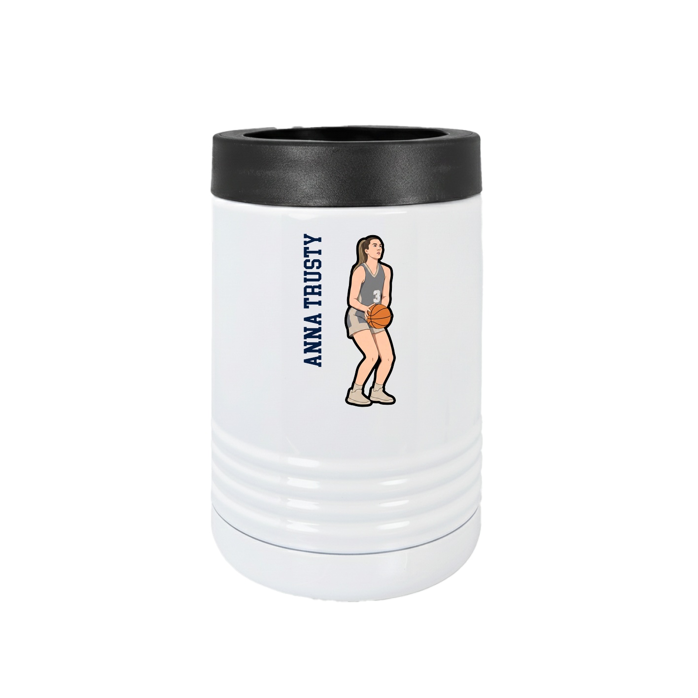 Beverage Holder — Name Vertical in White