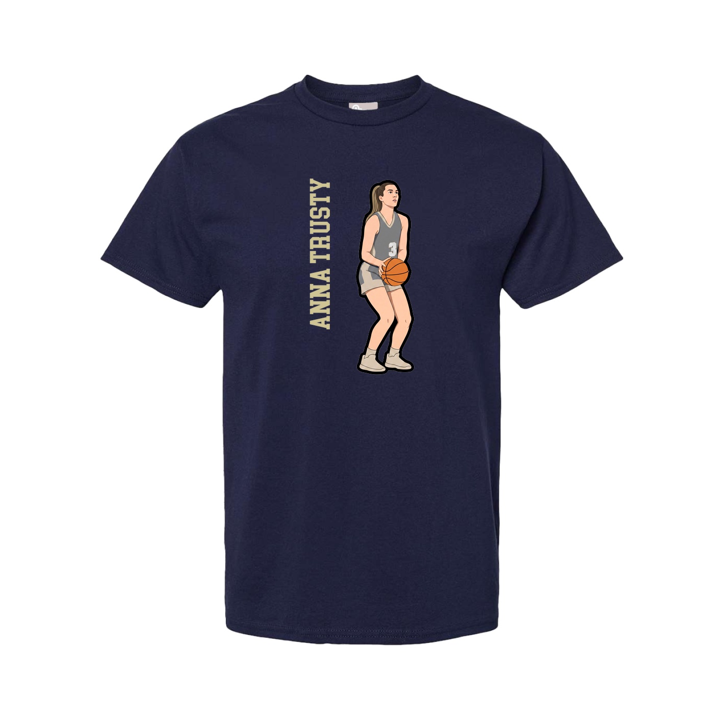 Tee — Name Vertical in Navy