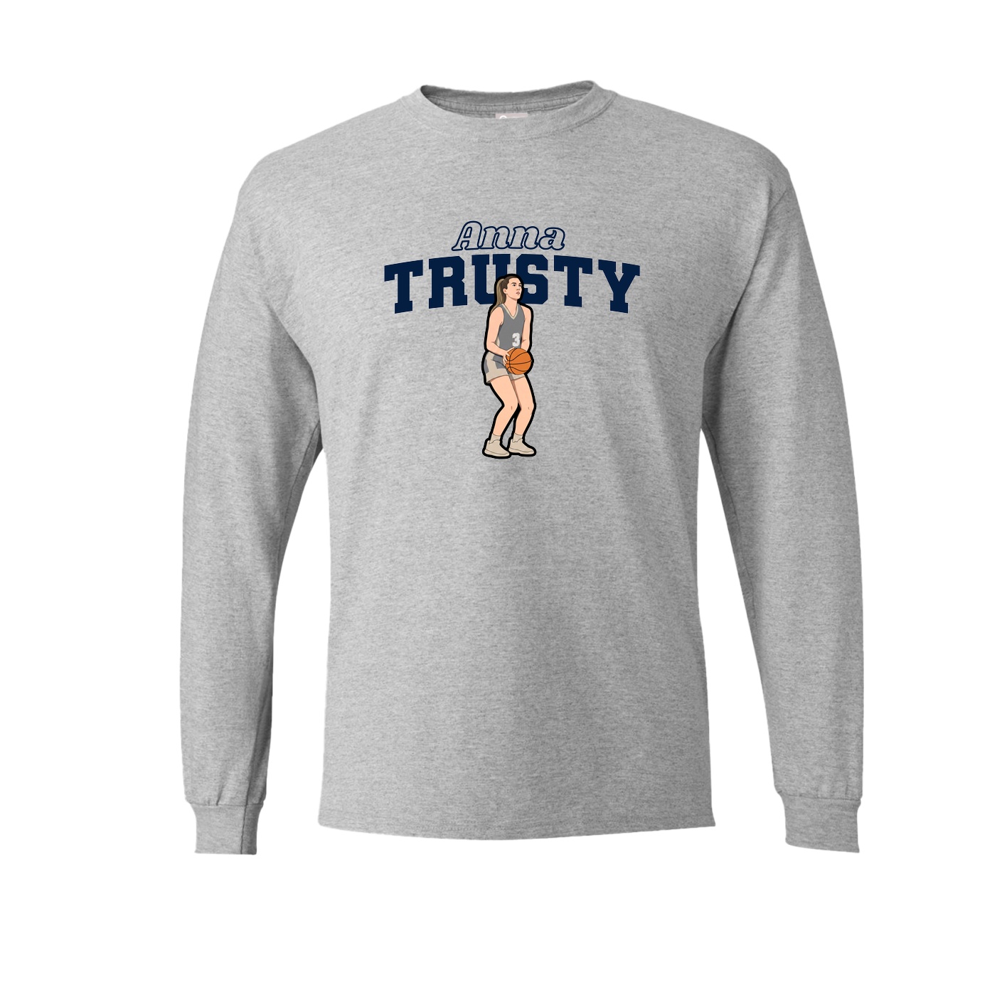 Long Sleeve Tee — Name Arch in Grey