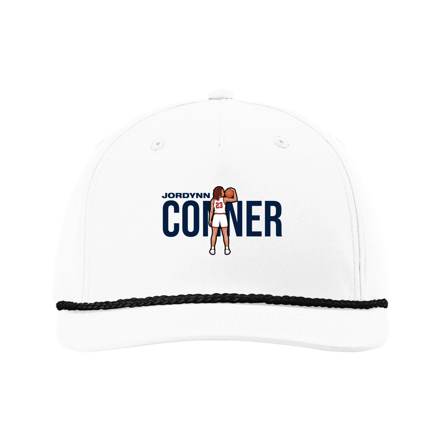 Five-Panel Classic Rope Cap — Player Name in White