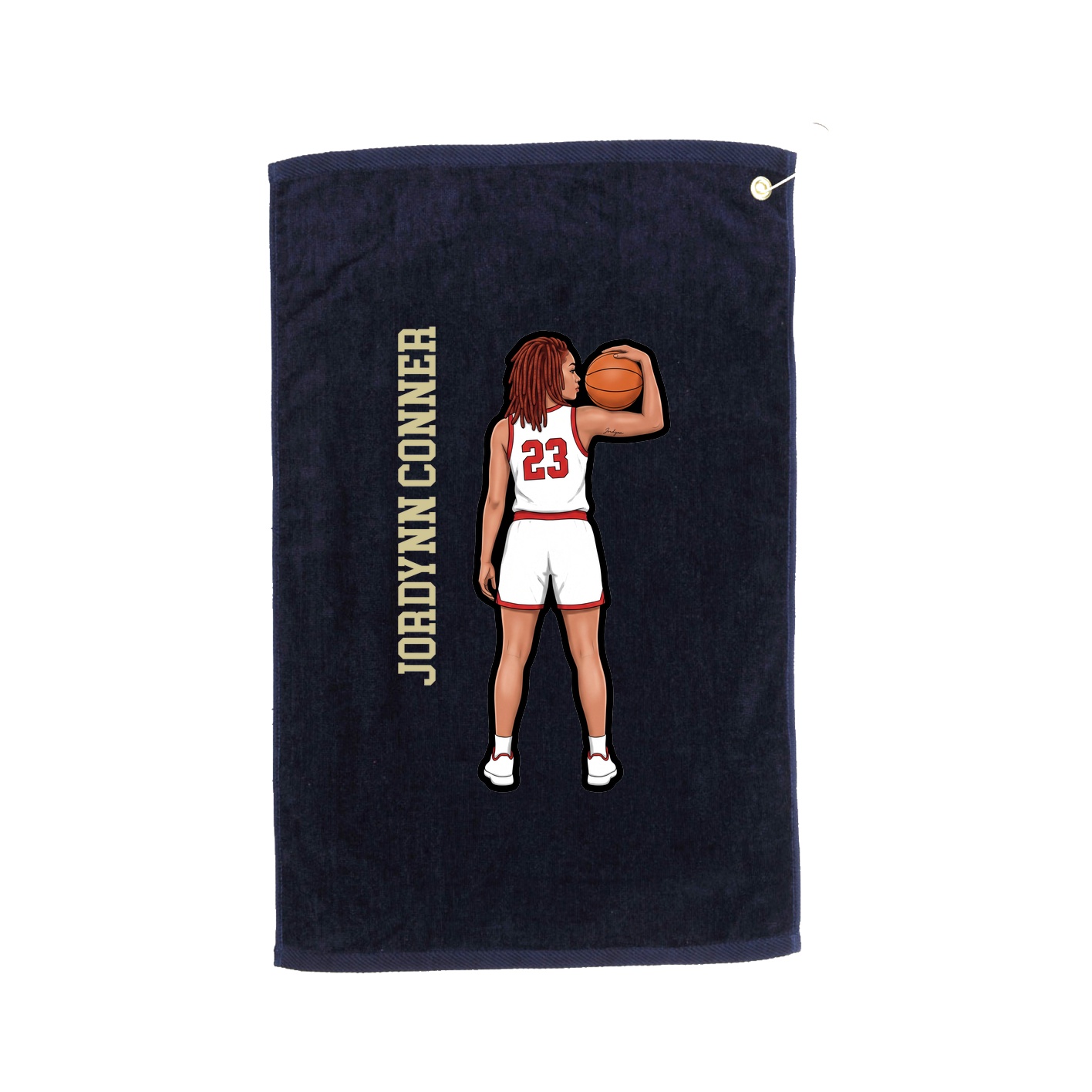 Golf Towel — Name Vertical in Navy