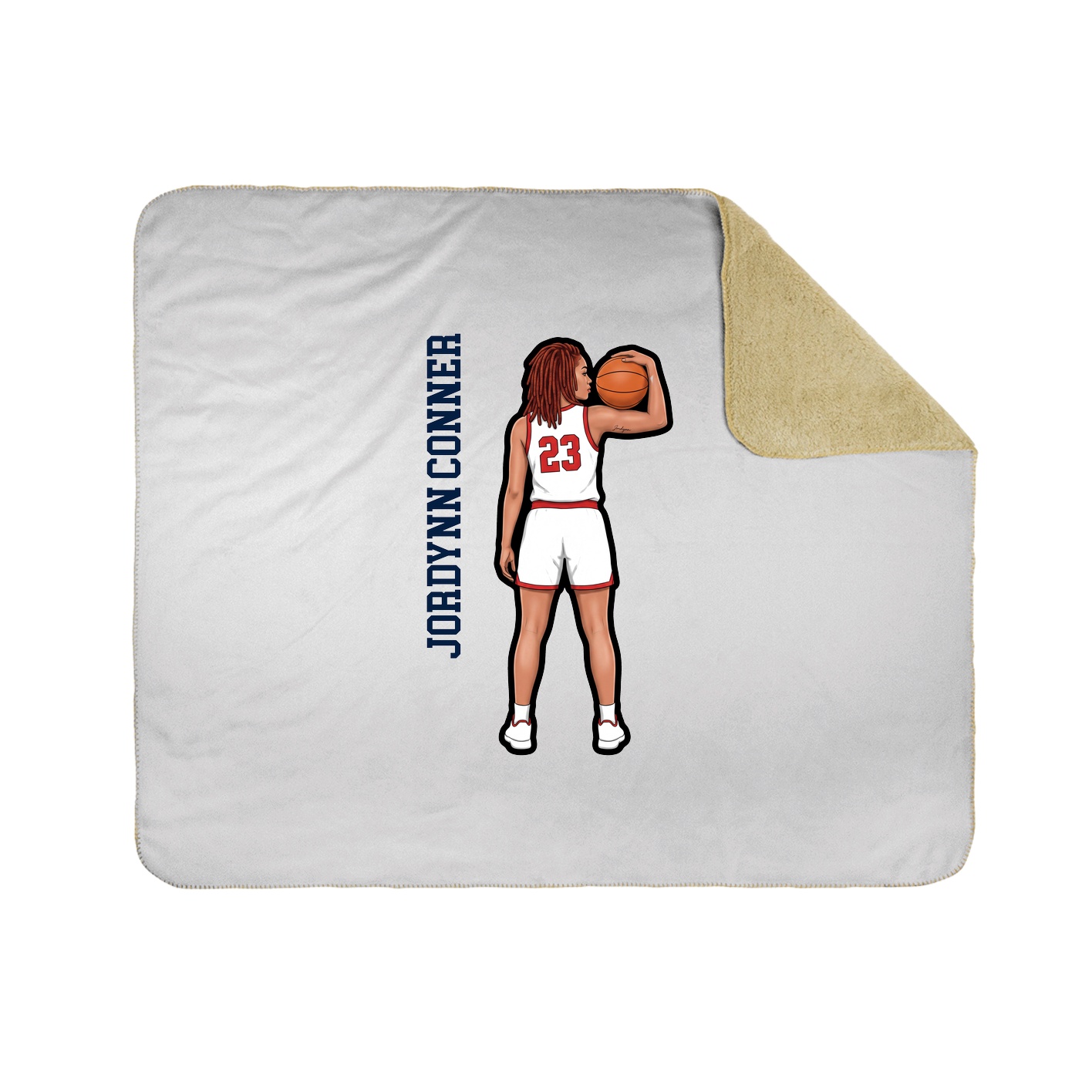 Throw Blanket — Name Vertical in White