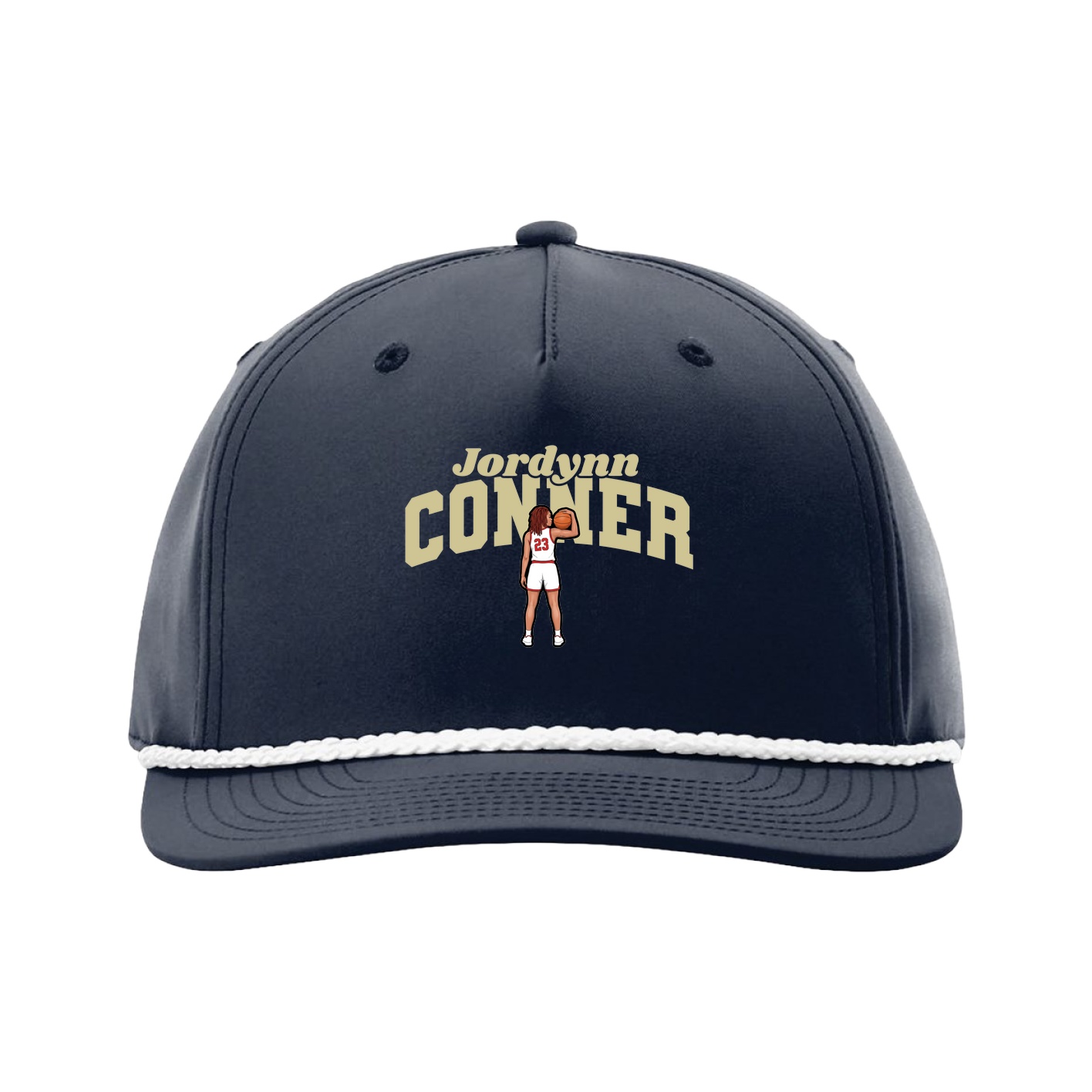 Five-Panel Classic Rope Cap — Signature Arch in Navy