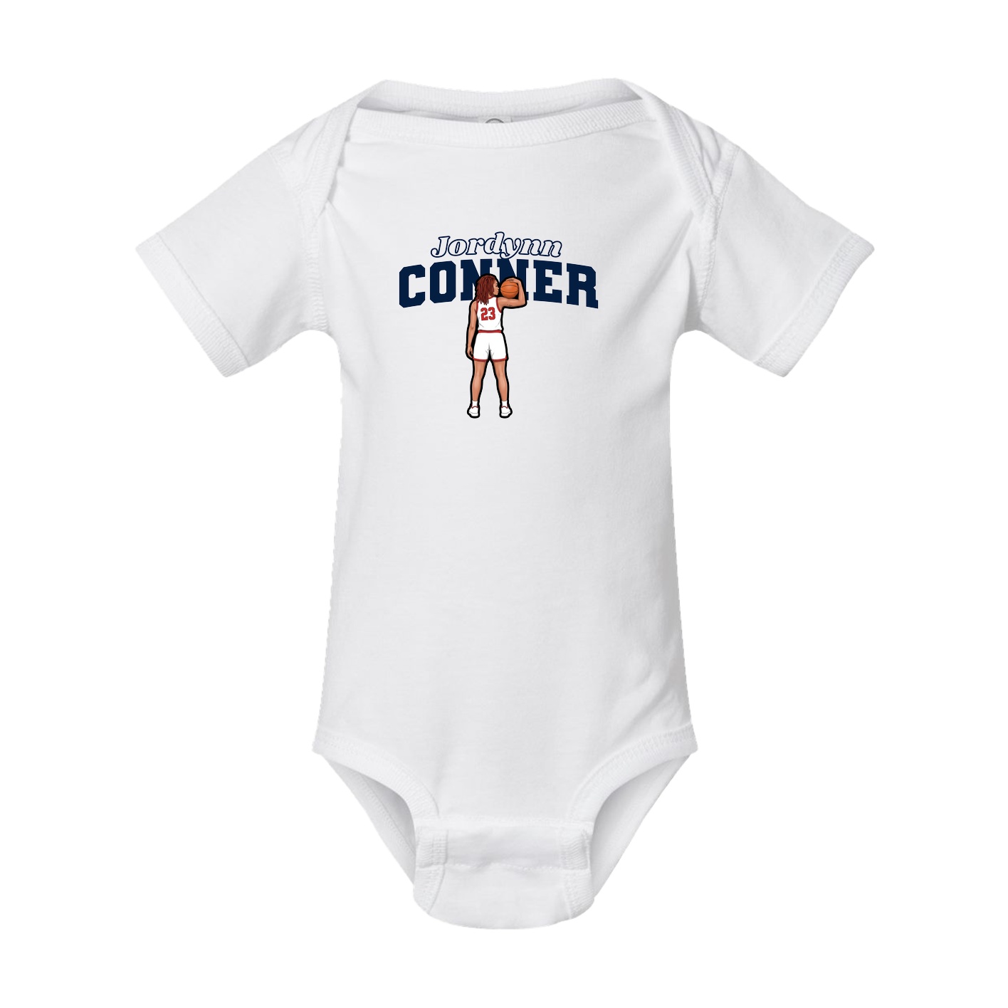 Baby Onesie — Name Arch in White
