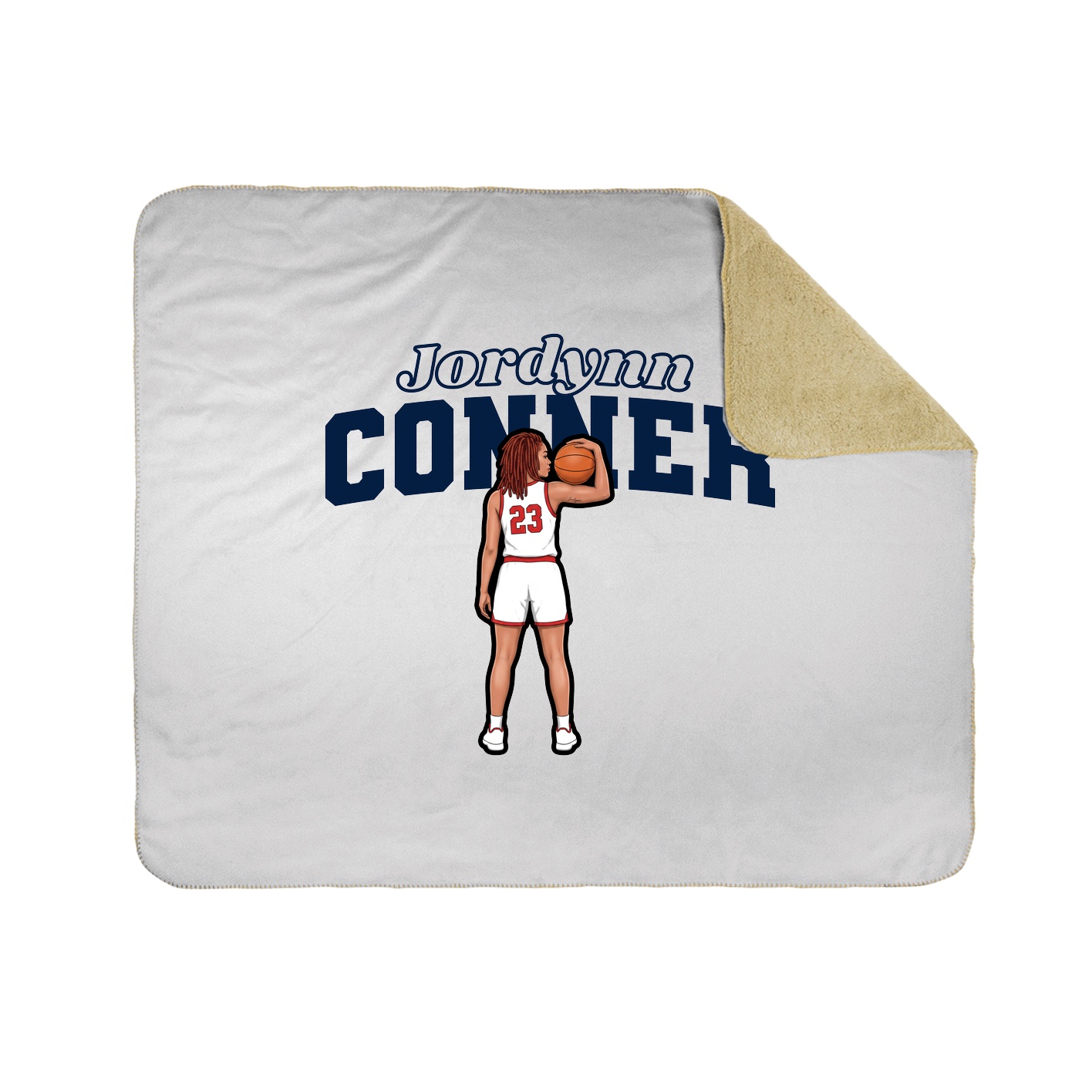 Throw Blanket — Name Arch in White