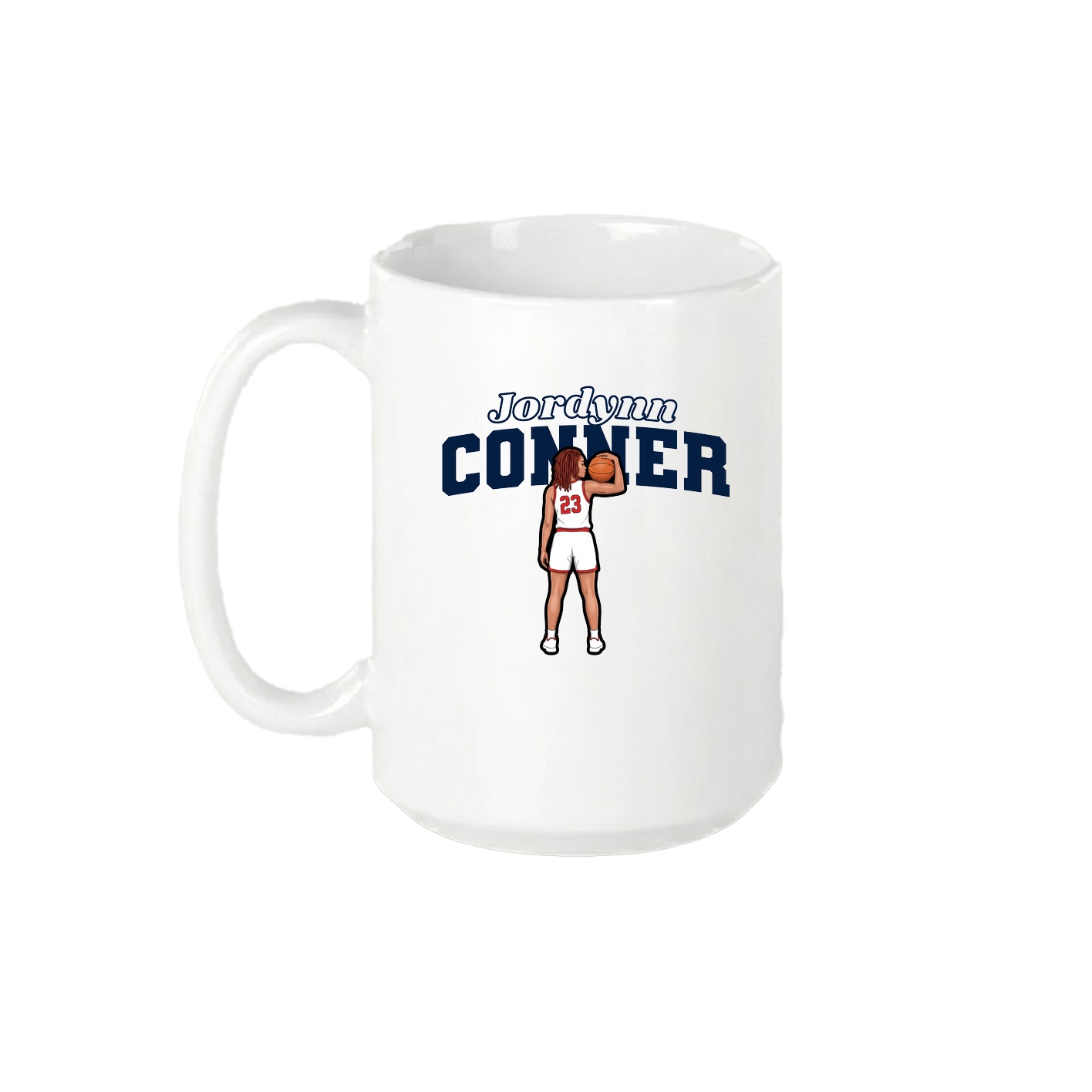 15oz Coffee Mug — Name Arch in White