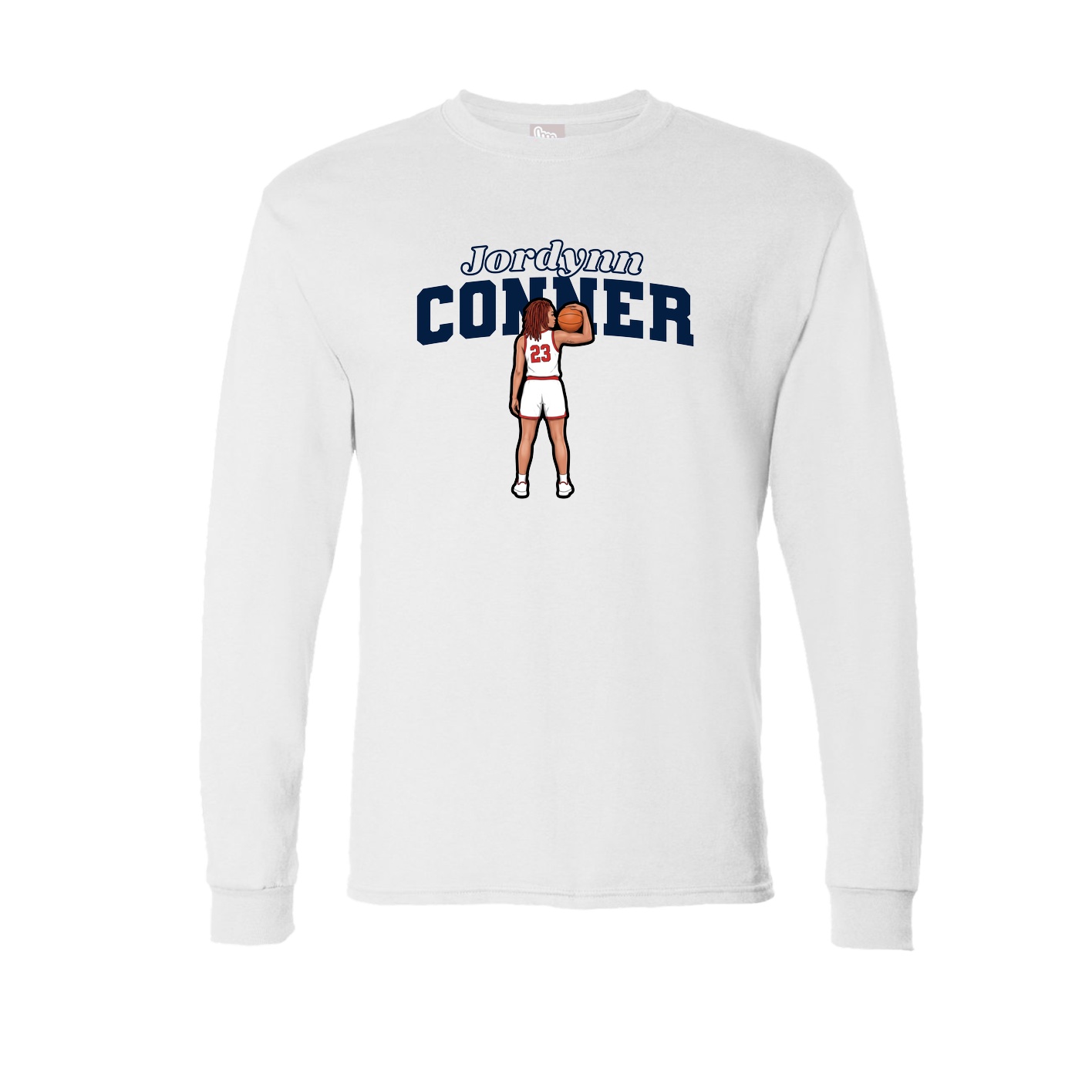 Long Sleeve Tee — Name Arch in White