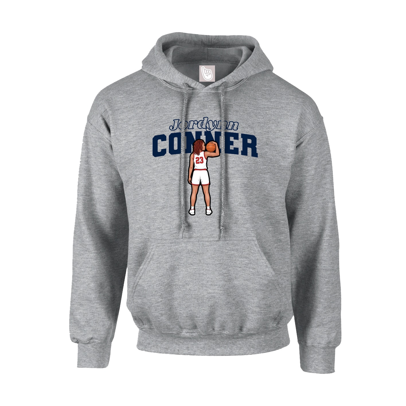 Hoodie — Name Arch in Grey