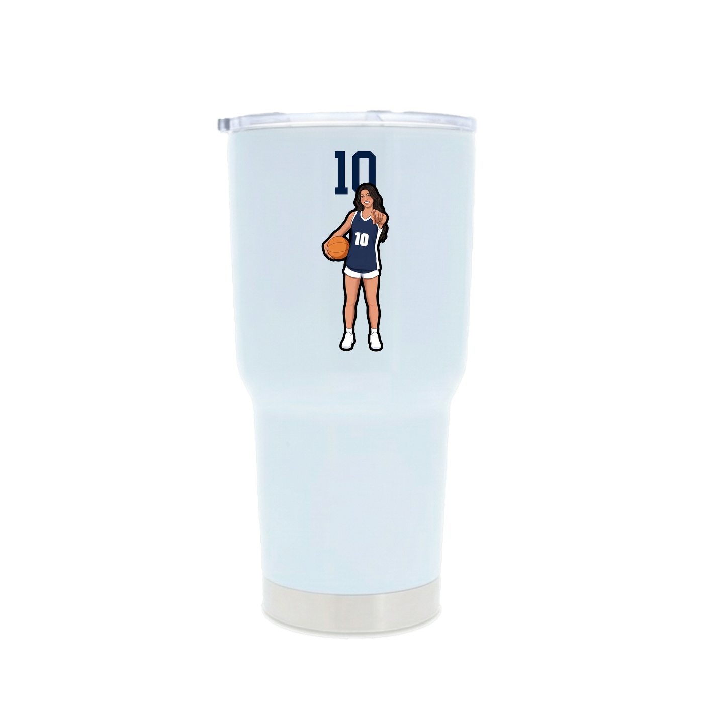 30oz Stainless Steel Tumbler — Number Top in White