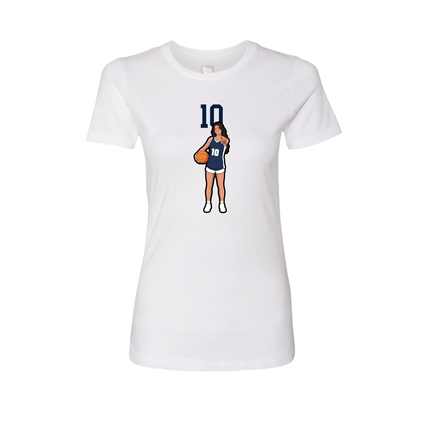 Womens Tee — Number Top in White