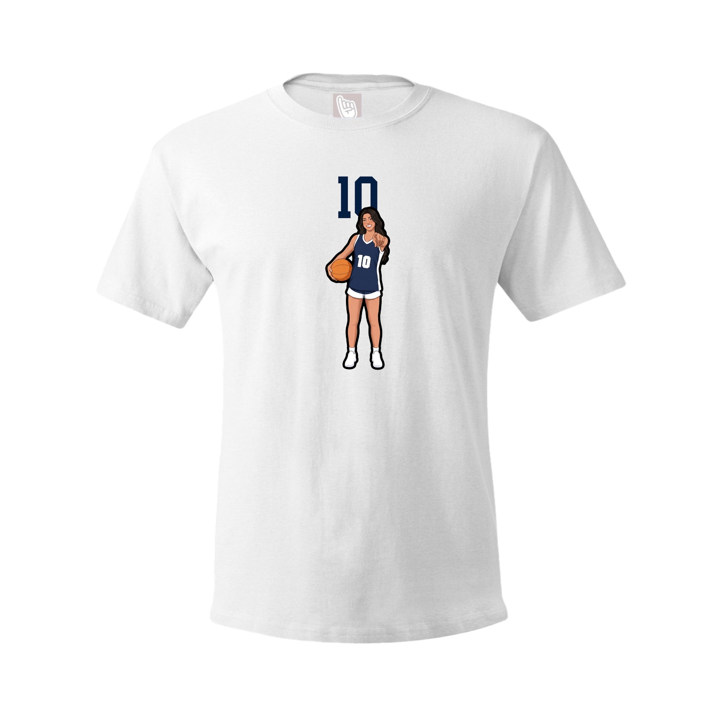 Youth Tee — Number Top in White