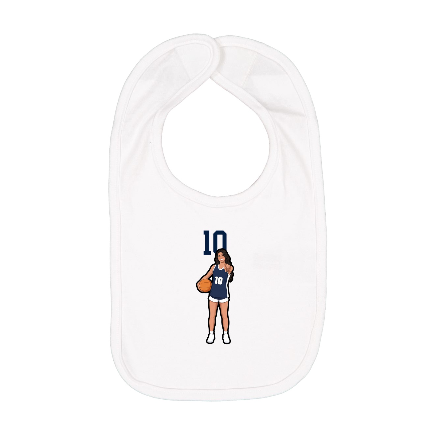 Infant Bib — Number Top in White