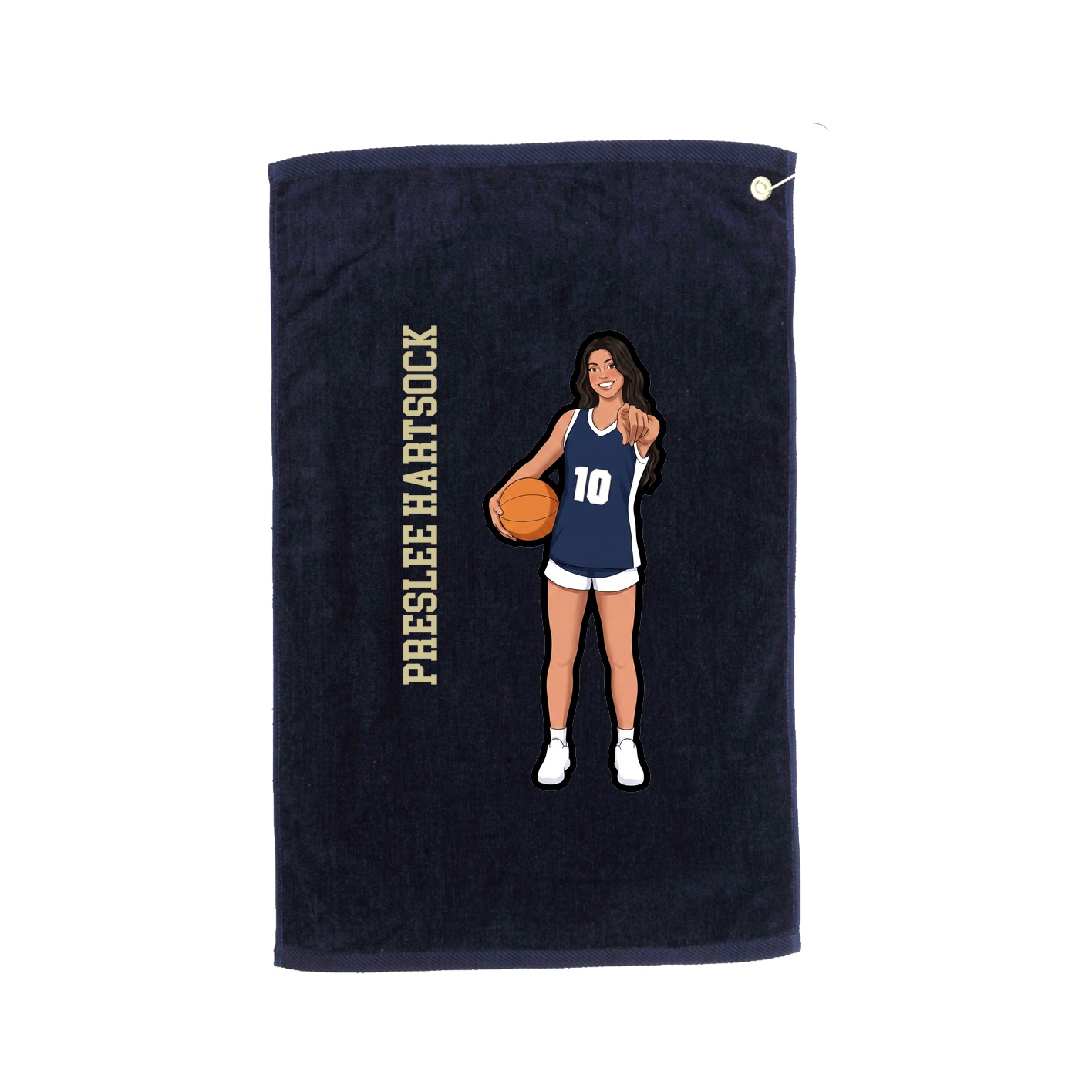 Golf Towel — Name Vertical in Navy