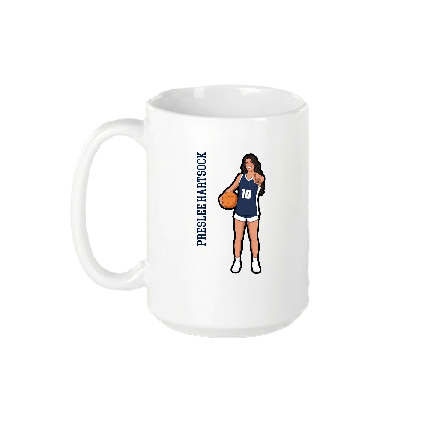 15oz Coffee Mug — Name Vertical in White