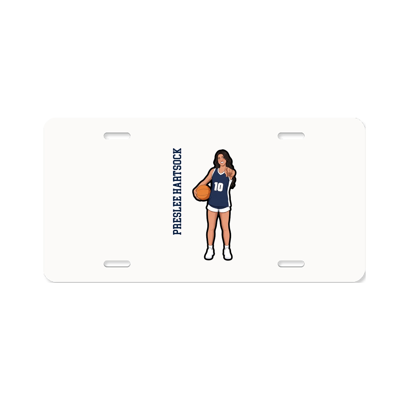 License Plate — Name Vertical in Classic