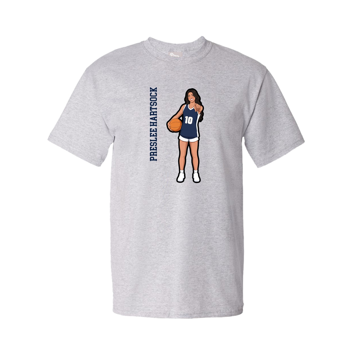 Youth Tee — Name Vertical in Grey