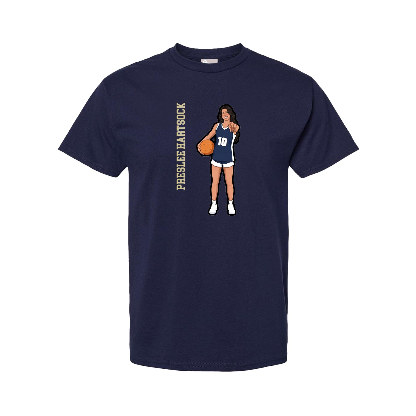 Youth Tee — Name Vertical in Navy