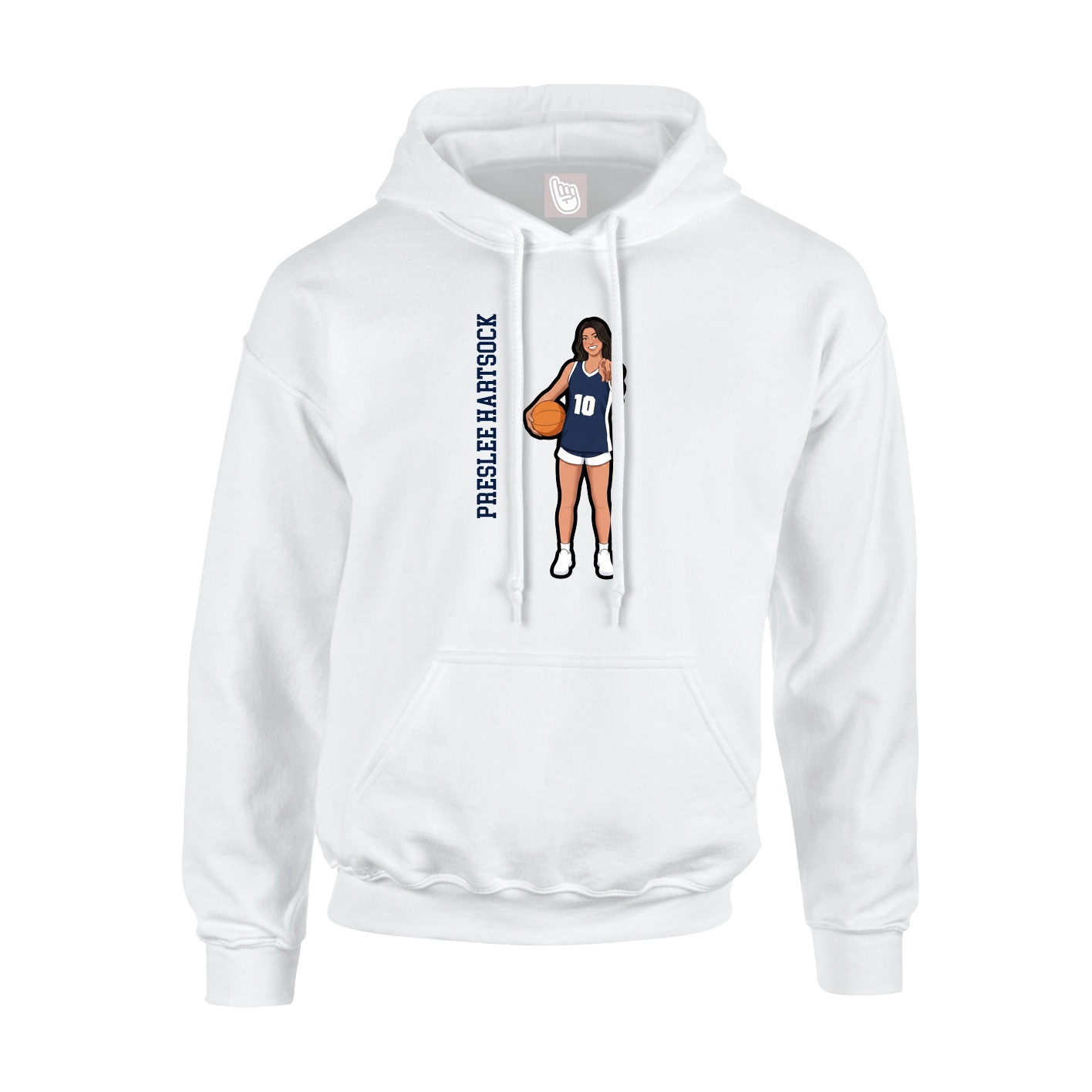 Hoodie — Name Vertical in White