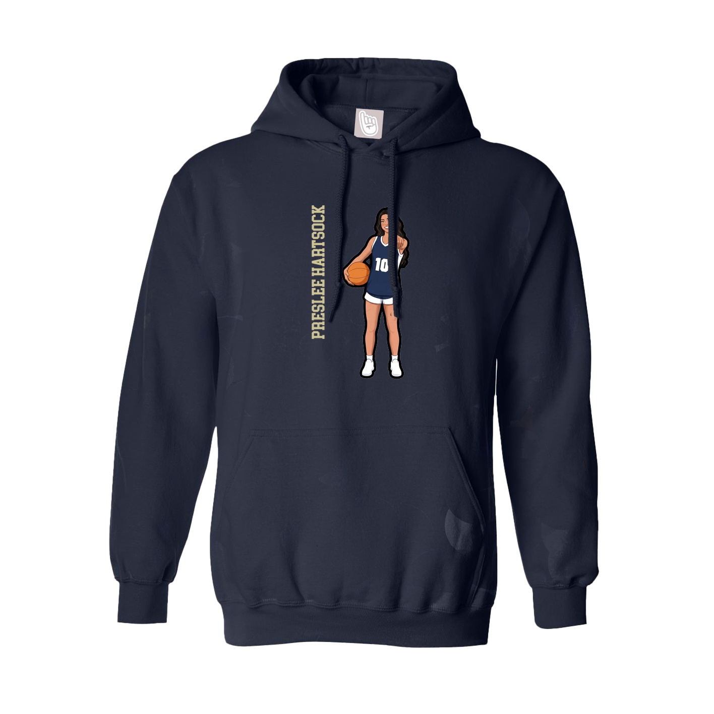 Youth Hoodie — Name Vertical in Navy