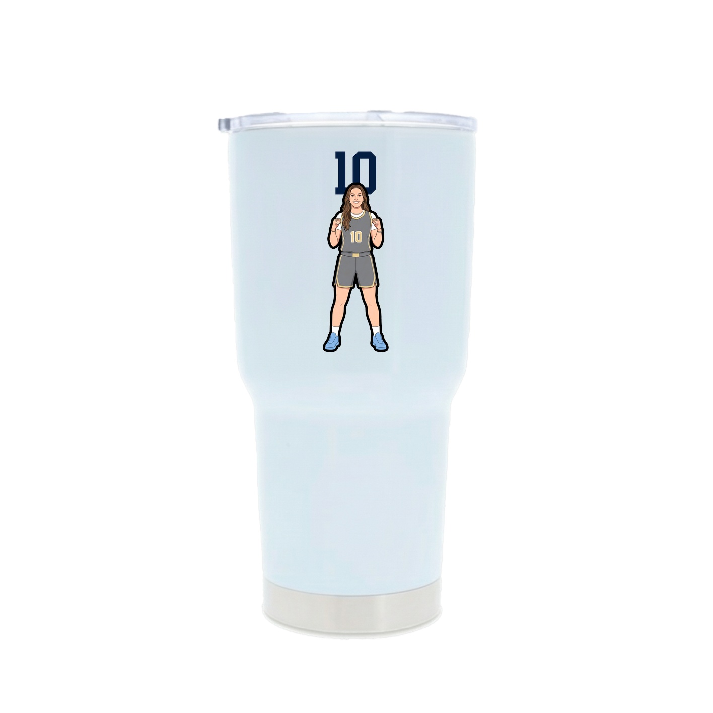 30oz Stainless Steel Tumbler — Number Top in White