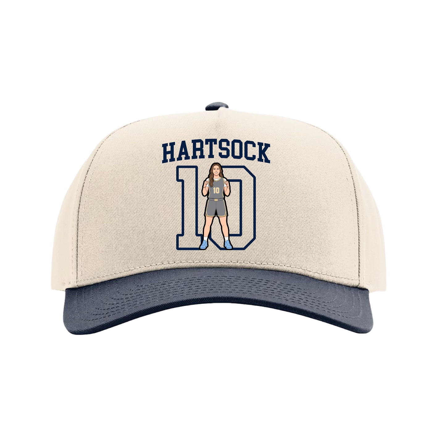 Full Fabric Five-Panel Champ Cap — Shirsey in Cream/Navy