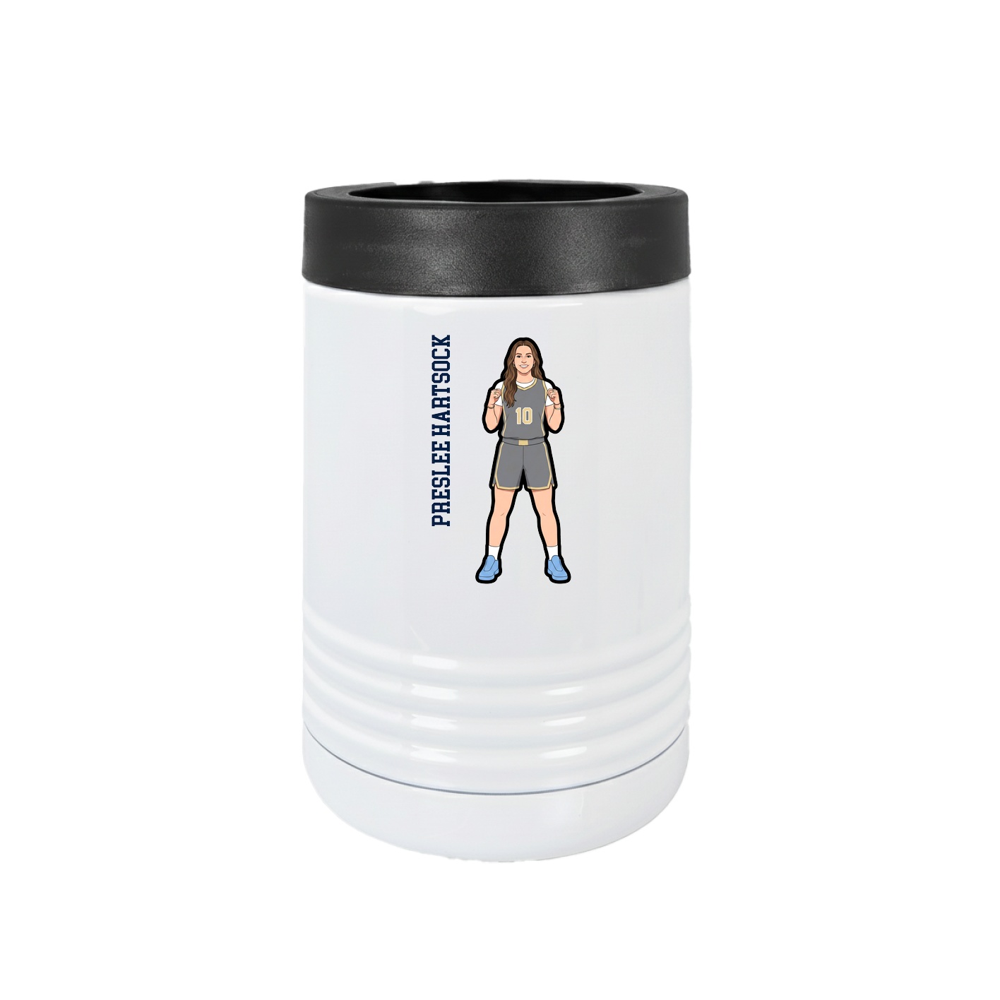 Beverage Holder — Name Vertical in White