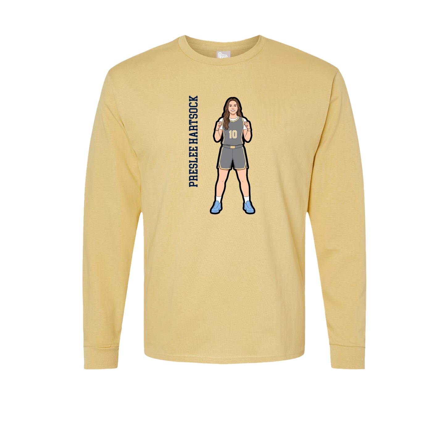 Long Sleeve Tee — Name Vertical in Vegas Gold