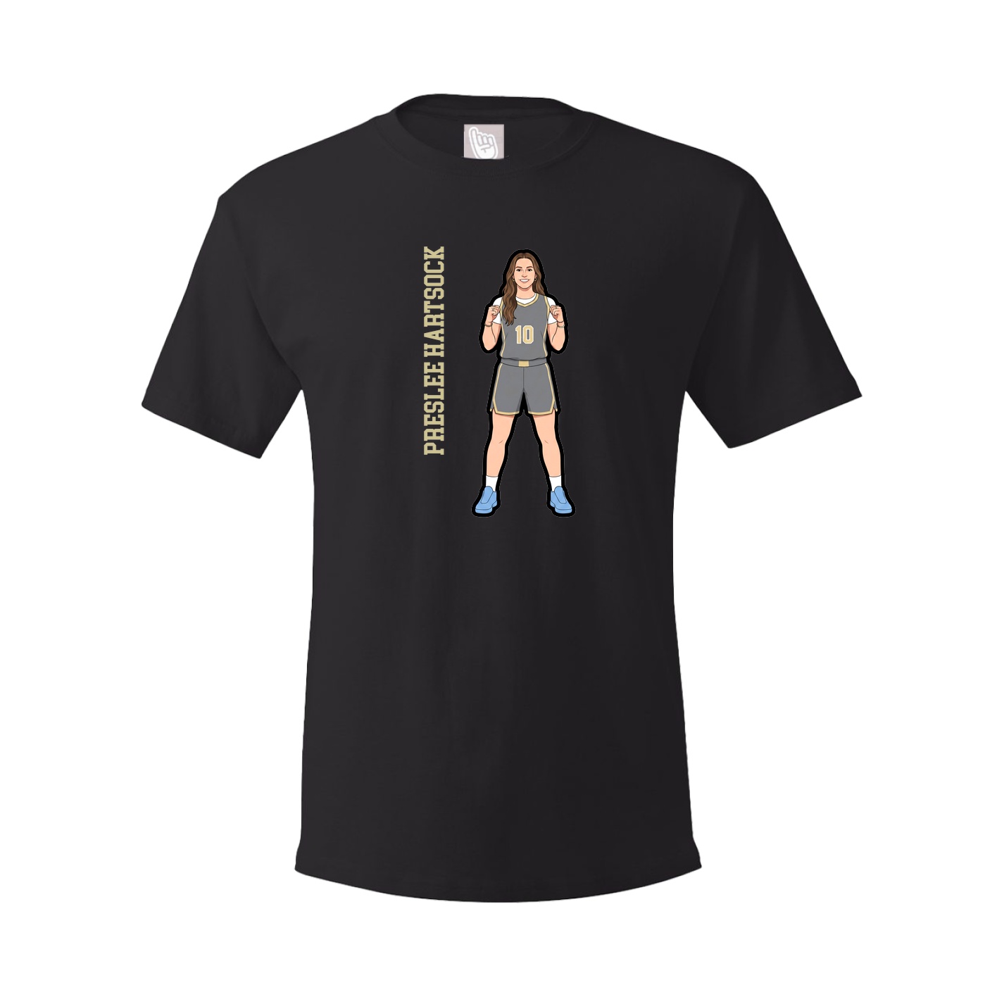 Youth Tee — Name Vertical in Black