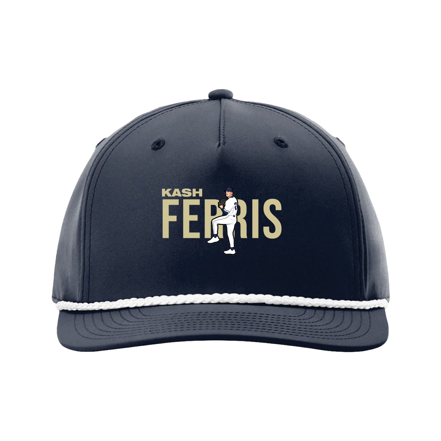 Five-Panel Classic Rope Cap — Player Name in Navy