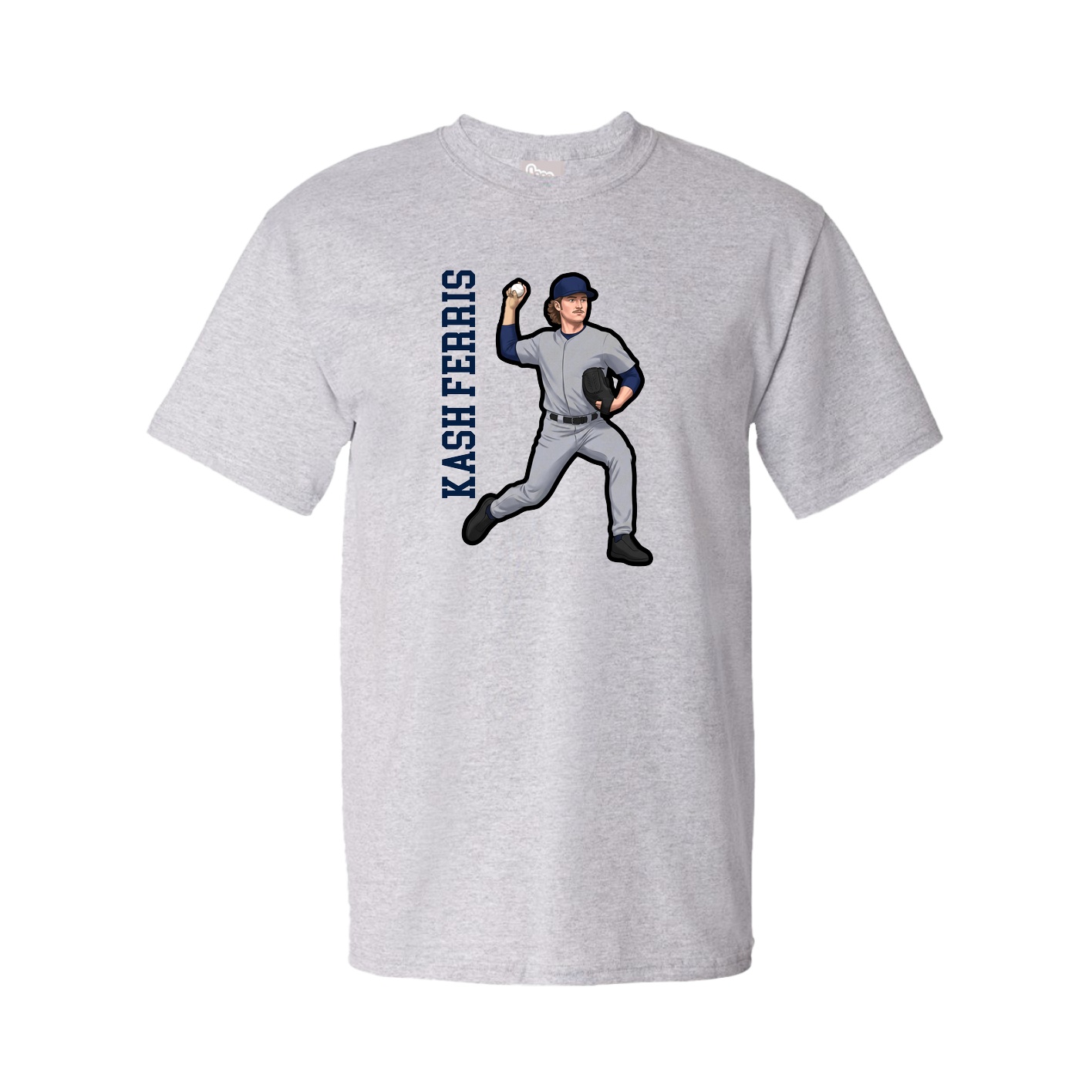 Youth Tee — Name Vertical in Grey