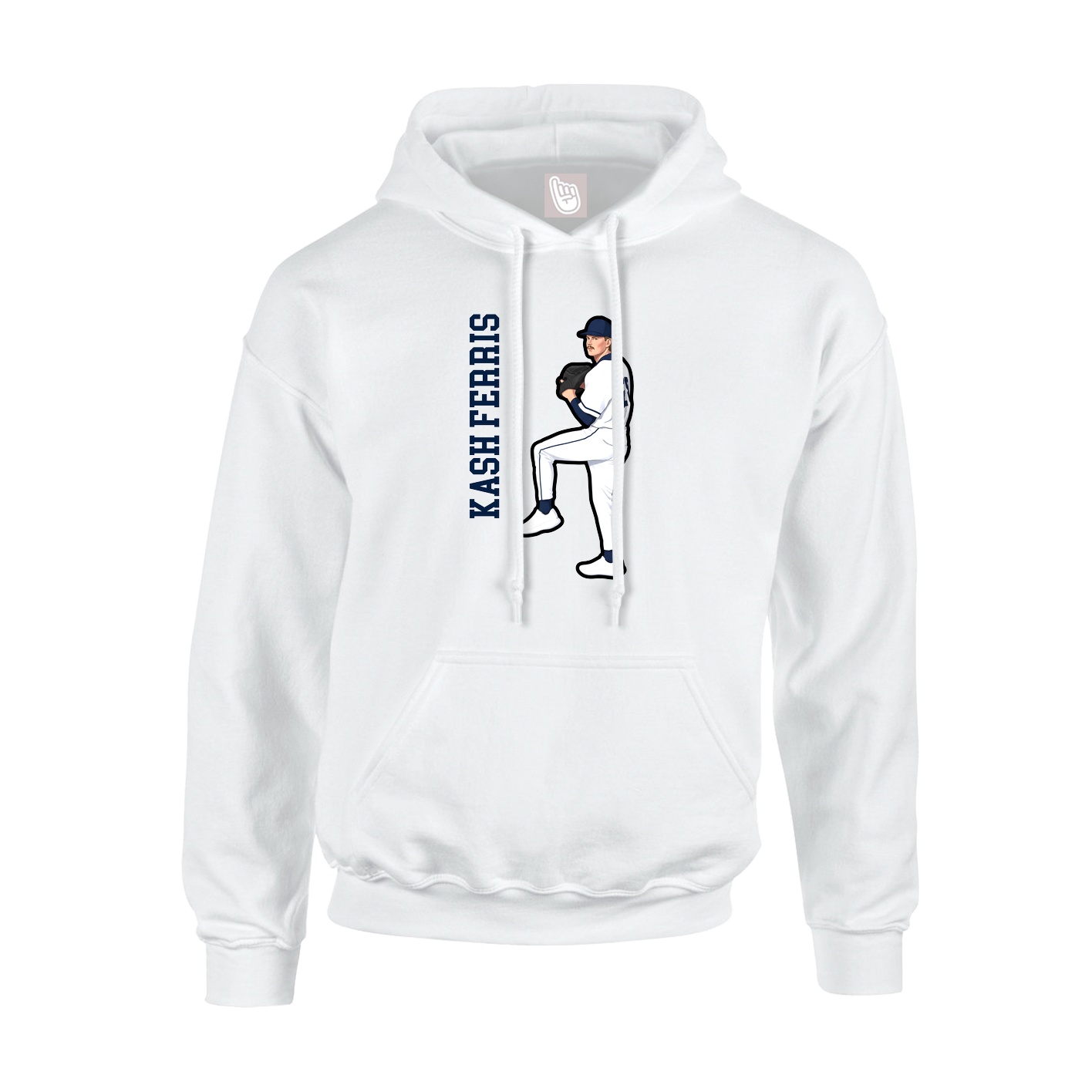 Youth Hoodie — Name Vertical in White