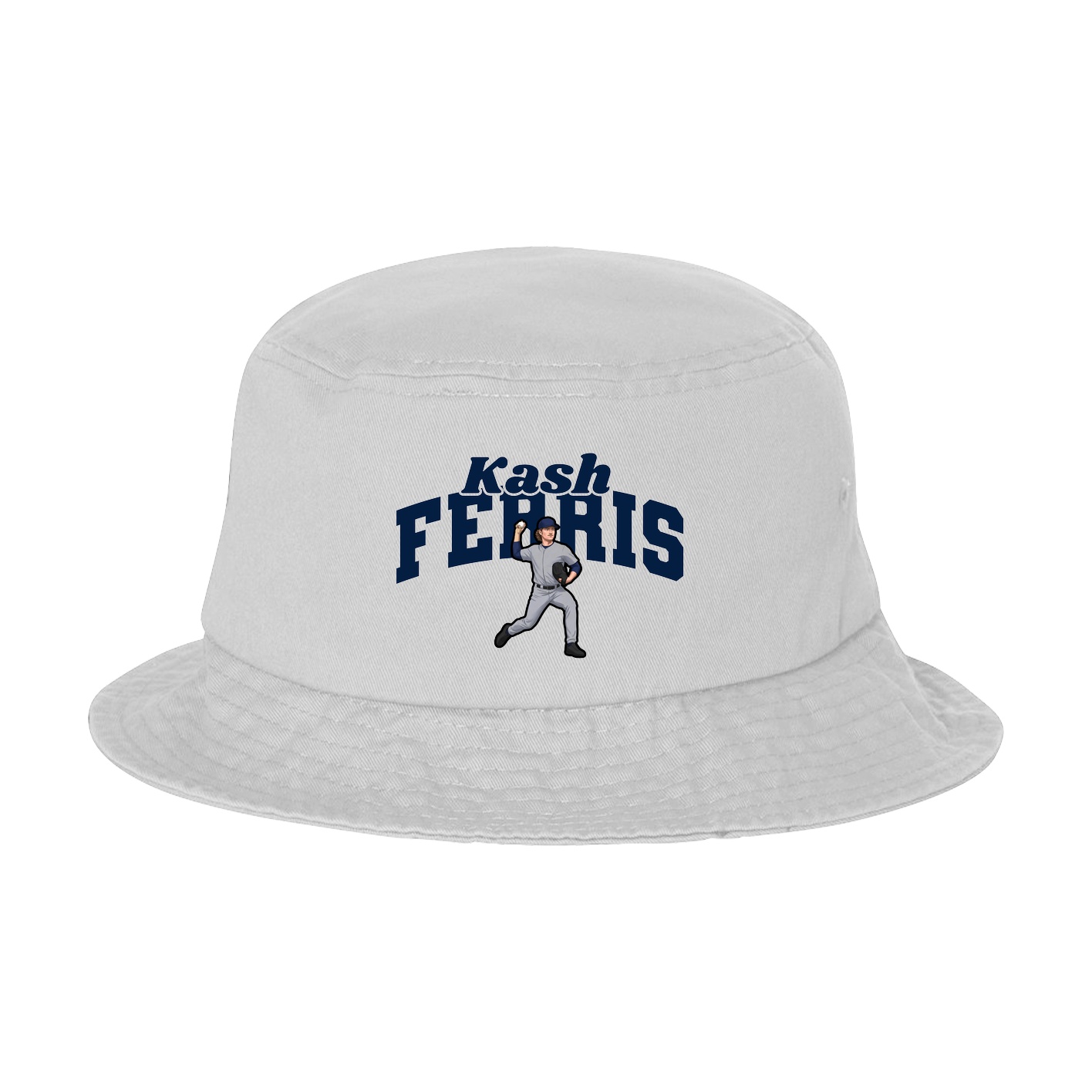 Bucket Cap — Signature Arch in White