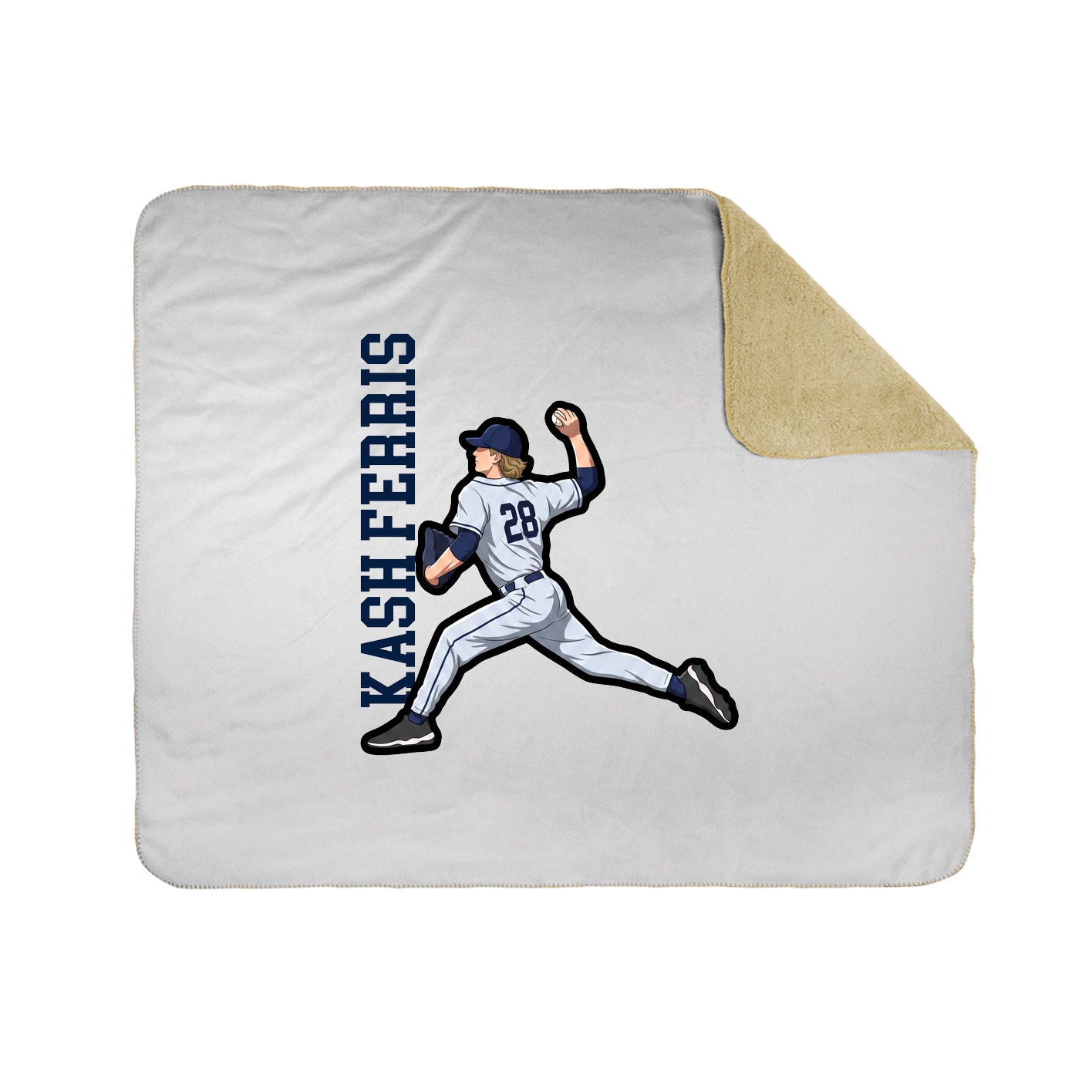 Throw Blanket — Name Vertical in White