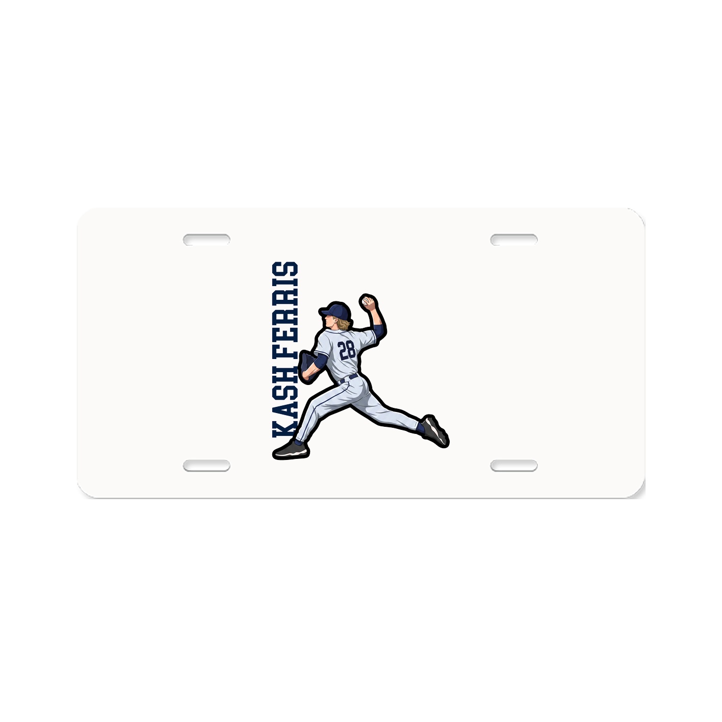 License Plate — Name Vertical in Classic
