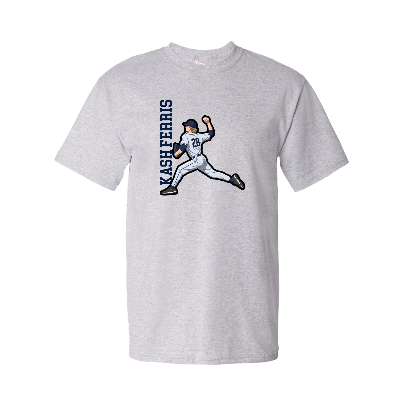 Tee — Name Vertical in Grey