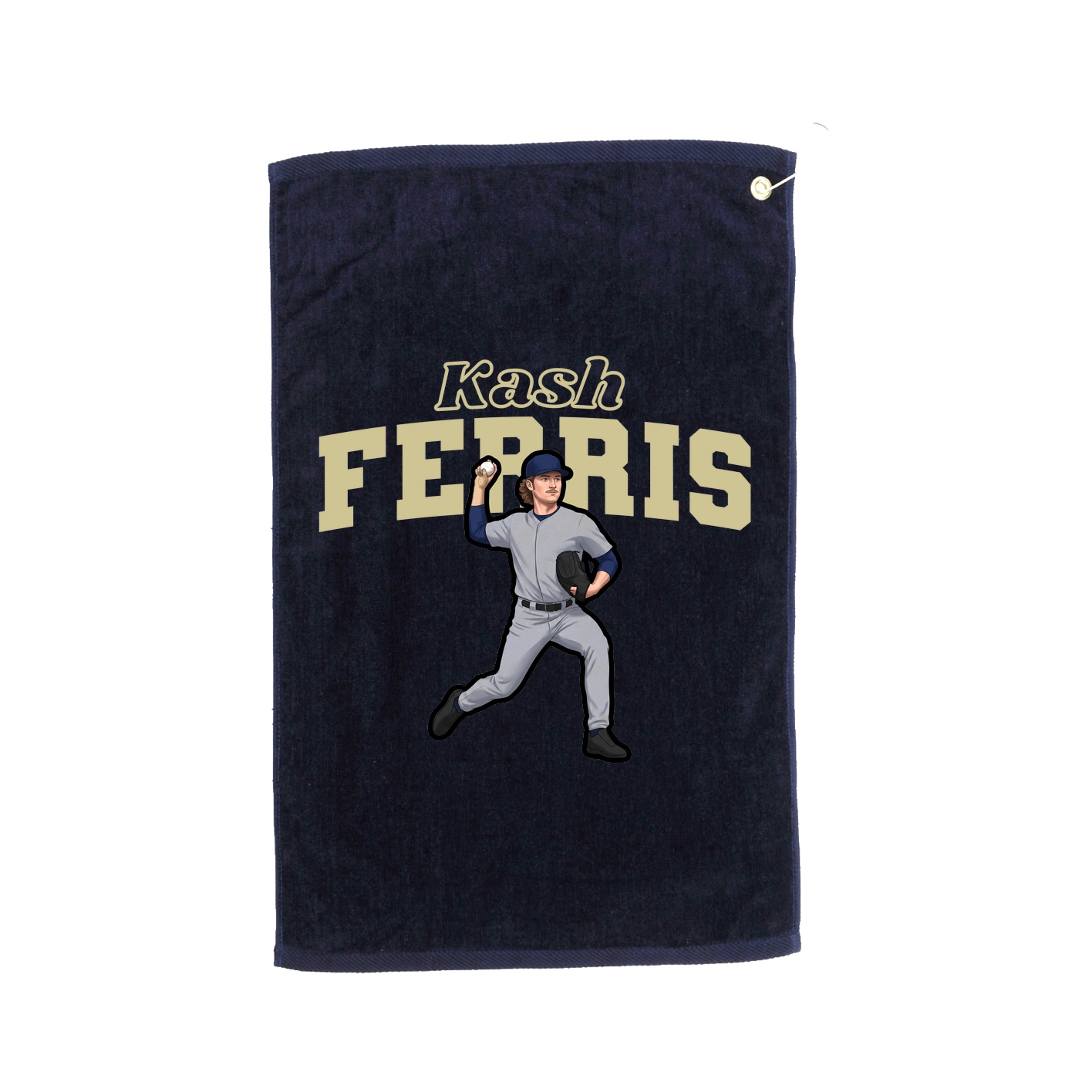 Golf Towel — Name Arch in Navy