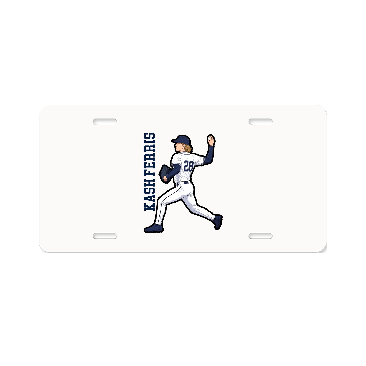 License Plate — Name Vertical in Classic