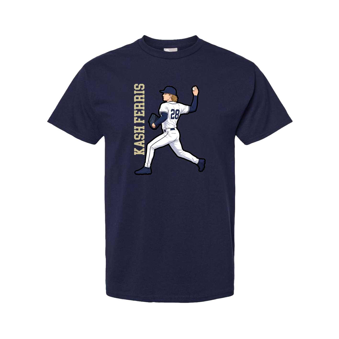 Tee — Name Vertical in Navy