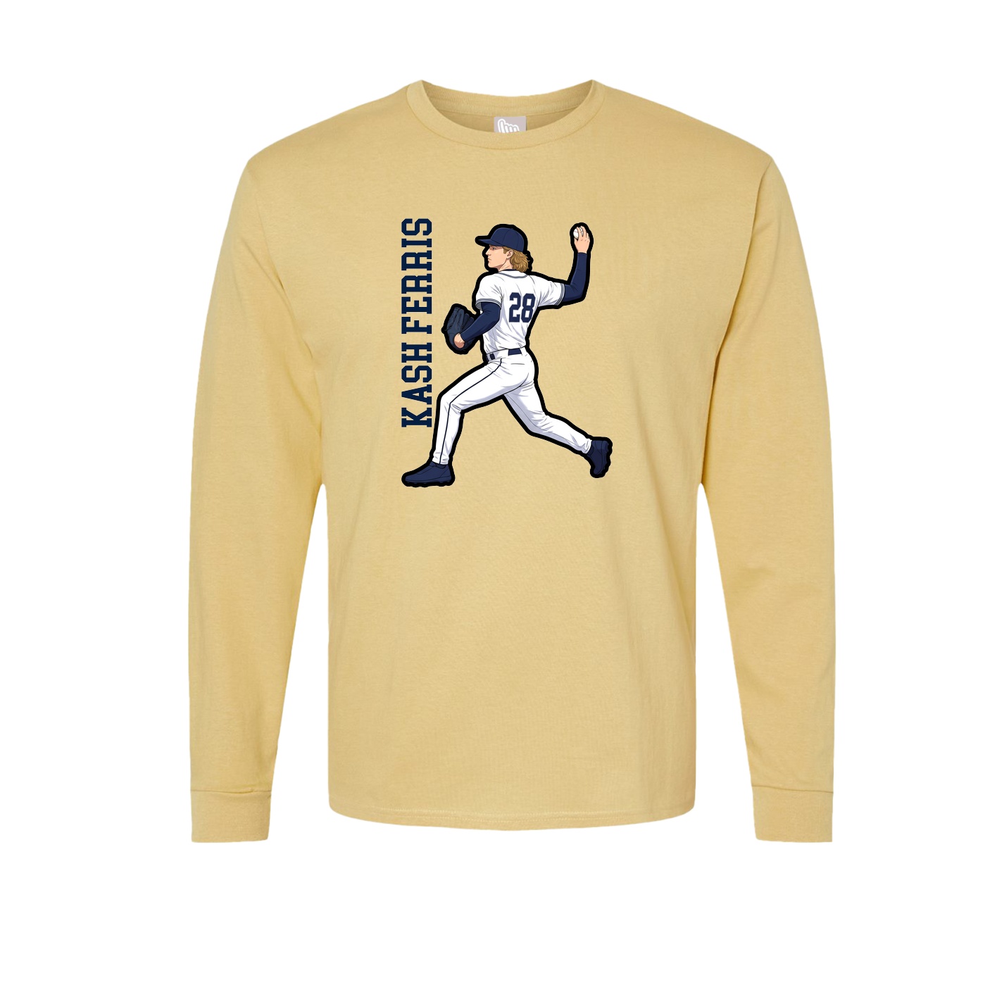 Long Sleeve Tee — Name Vertical in Vegas Gold