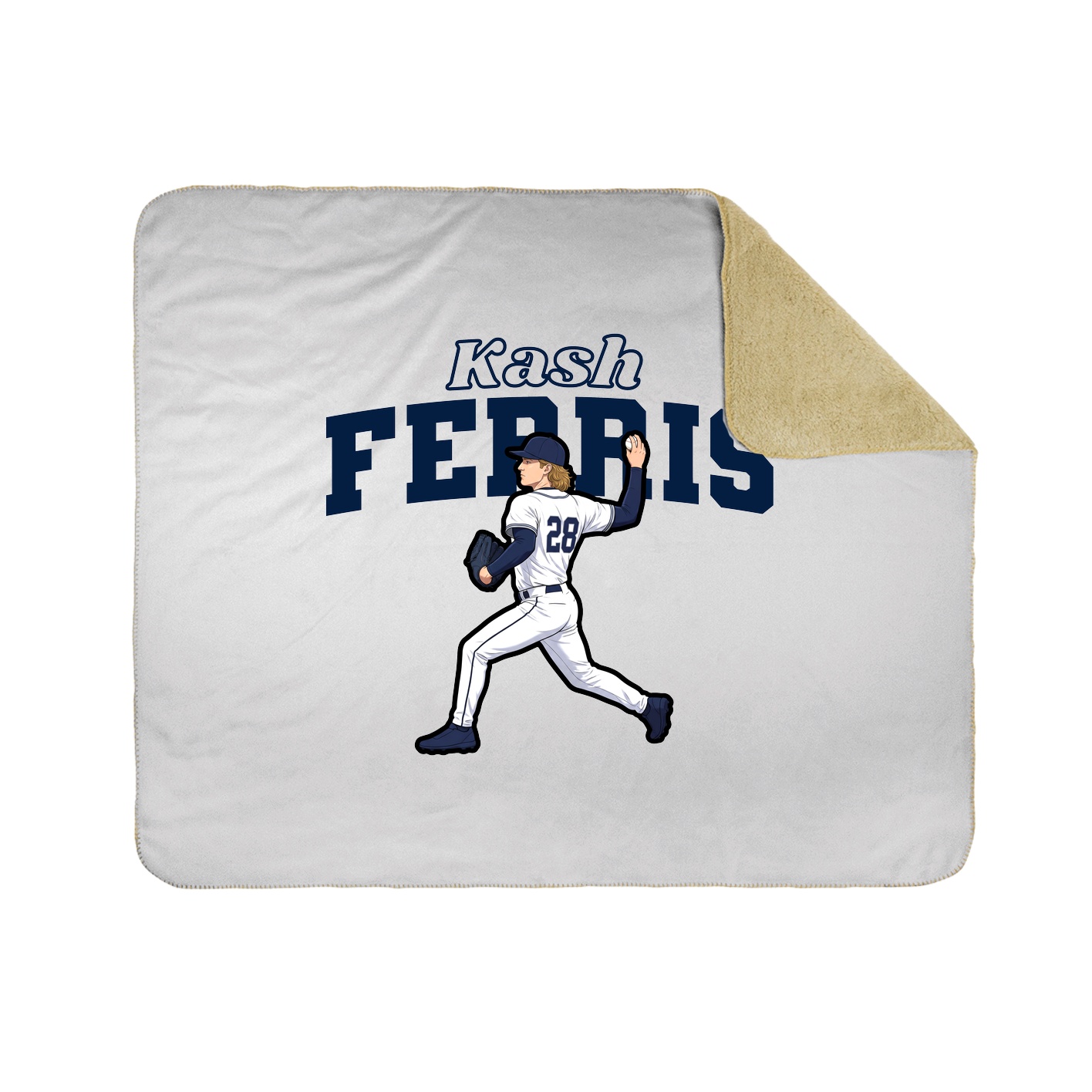 Throw Blanket — Name Arch in White