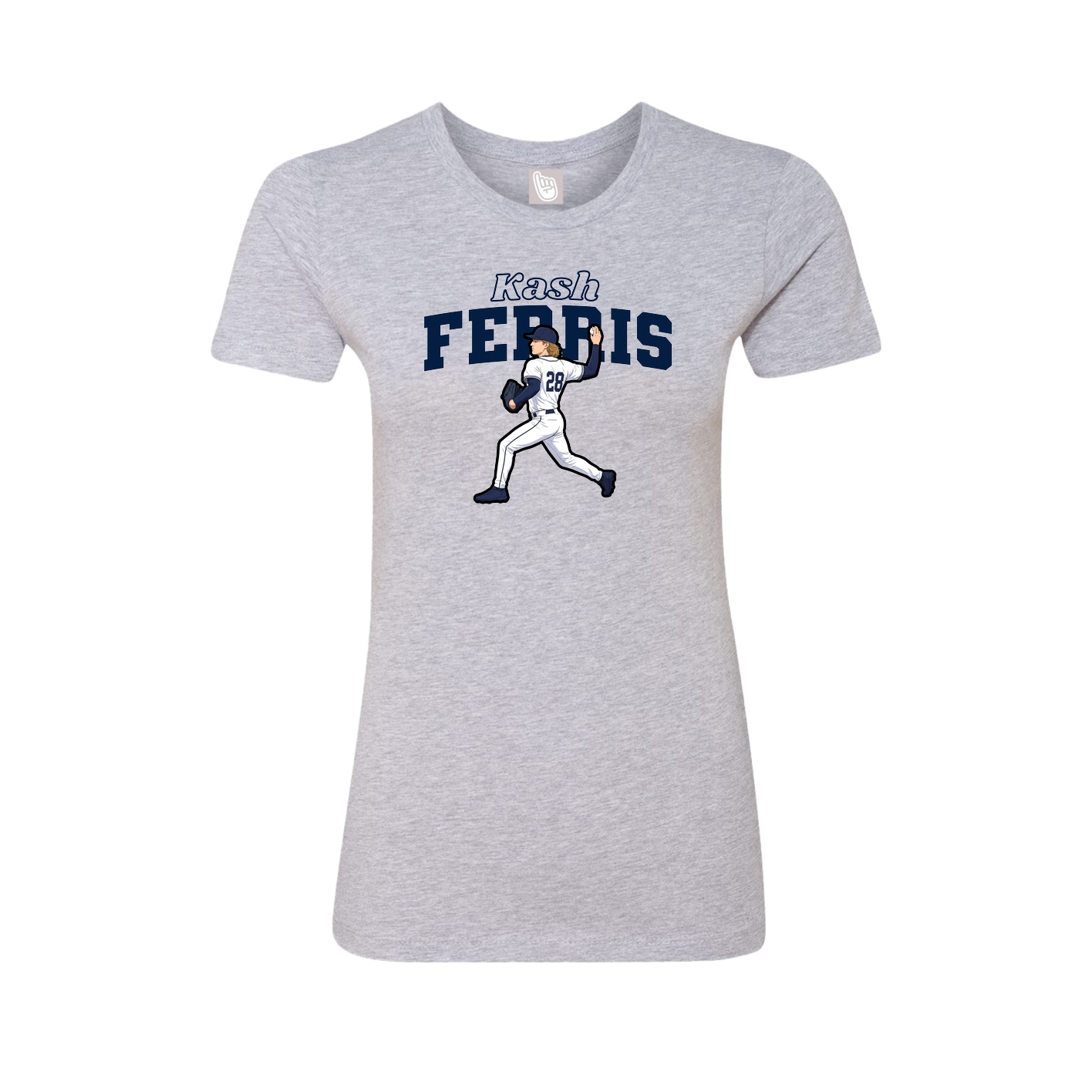 Fitted Women's Tee — Name Arch in Grey