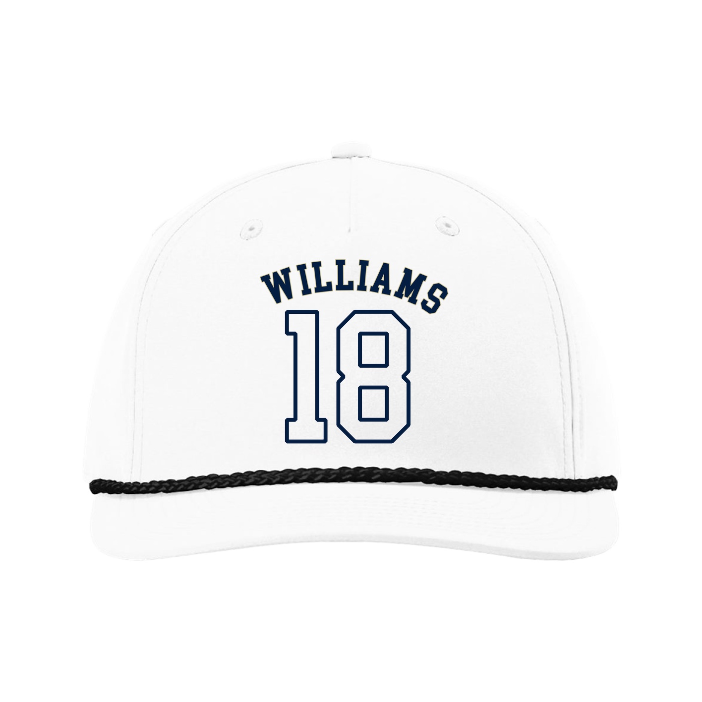 Five-Panel Classic Rope Cap — Shirsey Arch in White