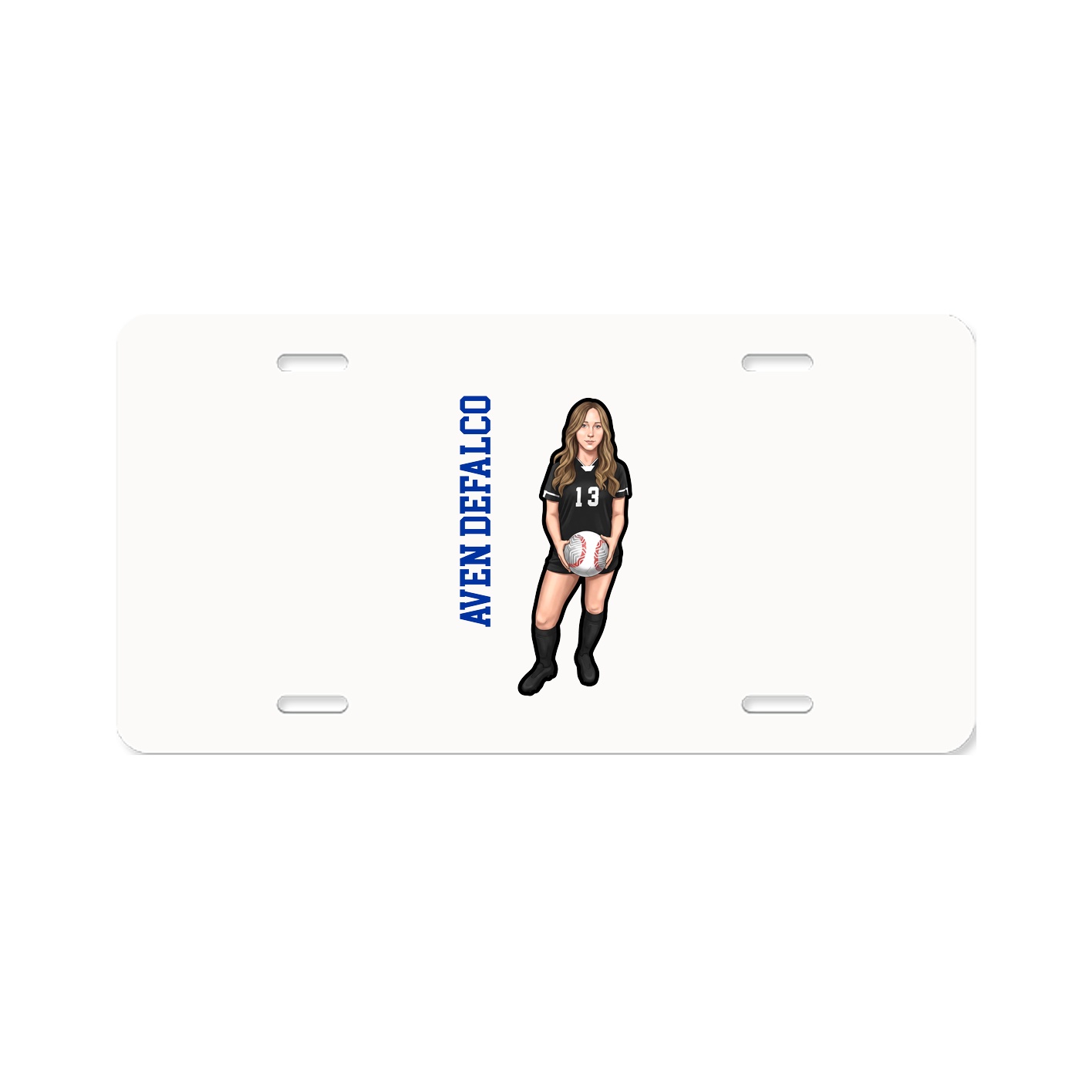 License Plate — Name Vertical in Classic